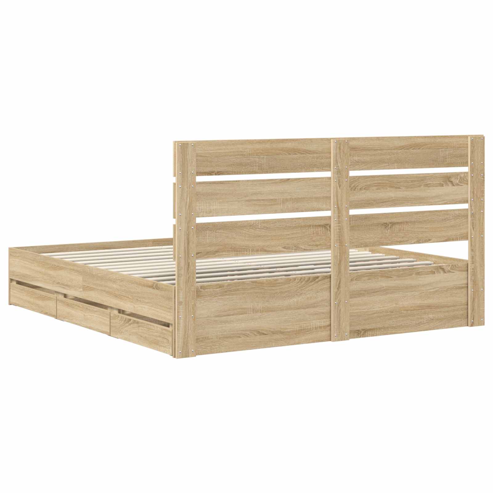 Cadre de lit Chêne Sonoma 200 x 200 cm Bois Ingénierie - XIOS