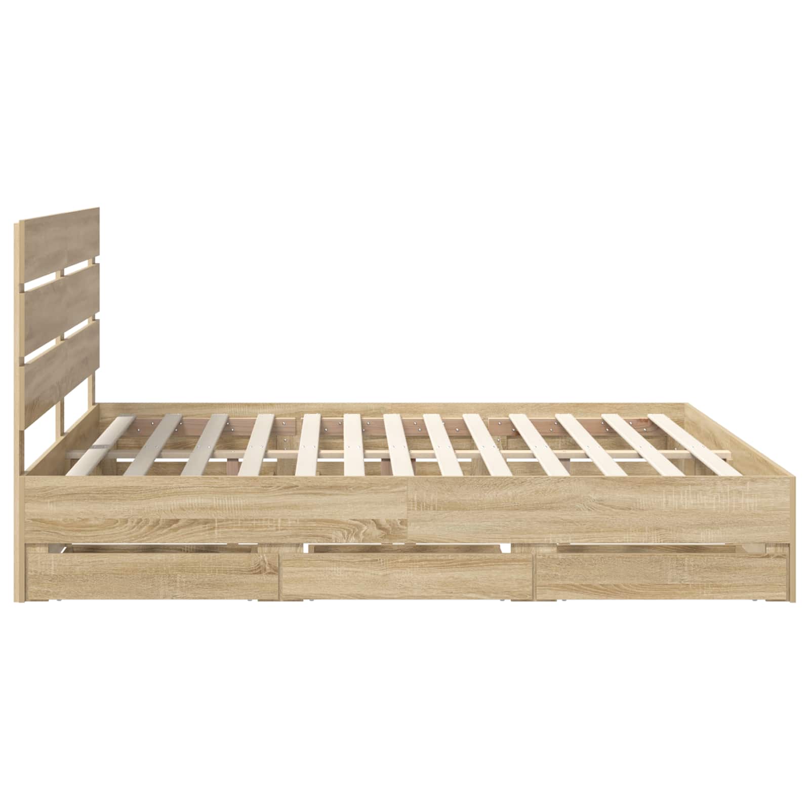Cadre de lit Chêne Sonoma 200 x 200 cm Bois Ingénierie - XIOS