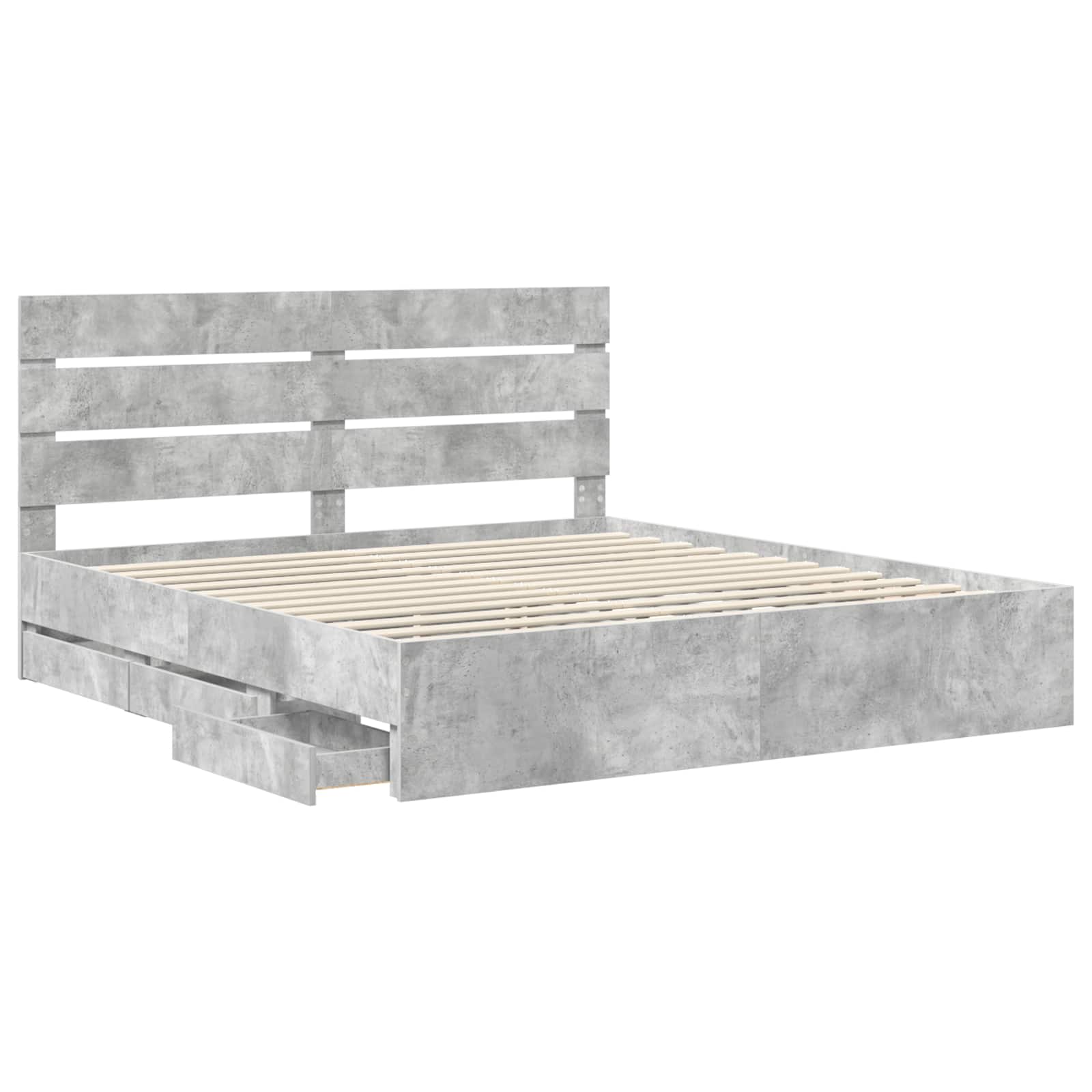 Cadre de lit Gris béton 200 x 200 cm Bois Ingénierie - XIOS