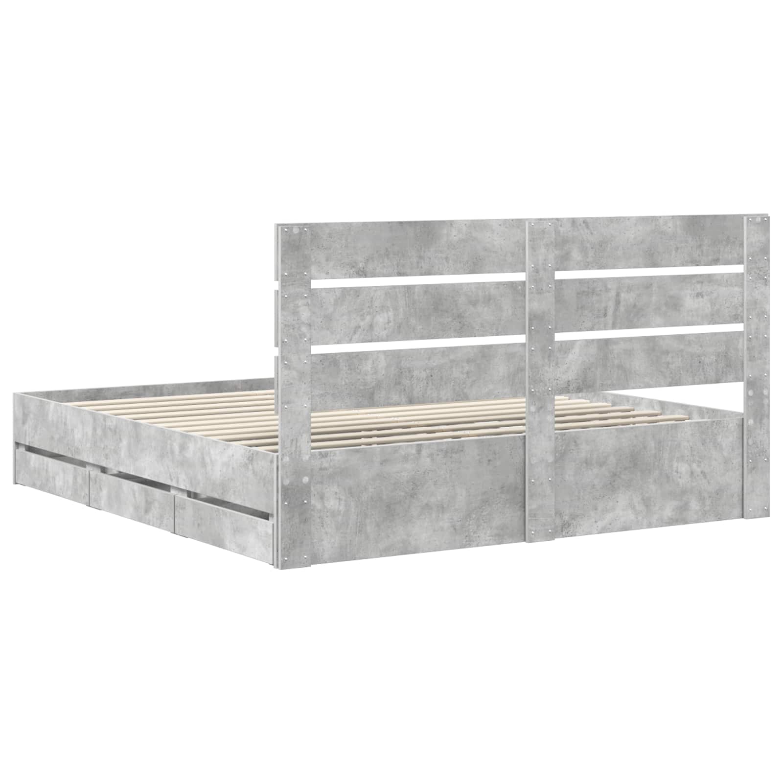 Cadre de lit Gris béton 200 x 200 cm Bois Ingénierie - XIOS