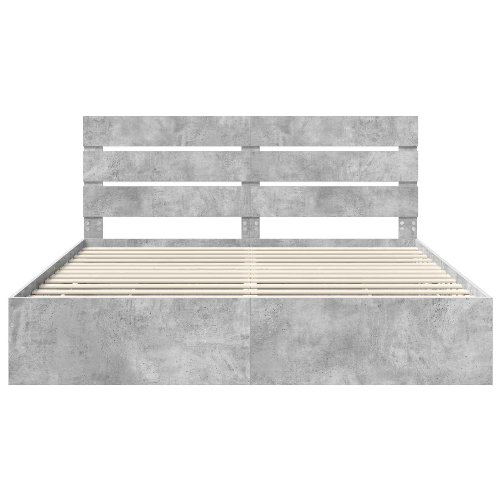Cadre de lit Gris béton 200 x 200 cm Bois Ingénierie - XIOS