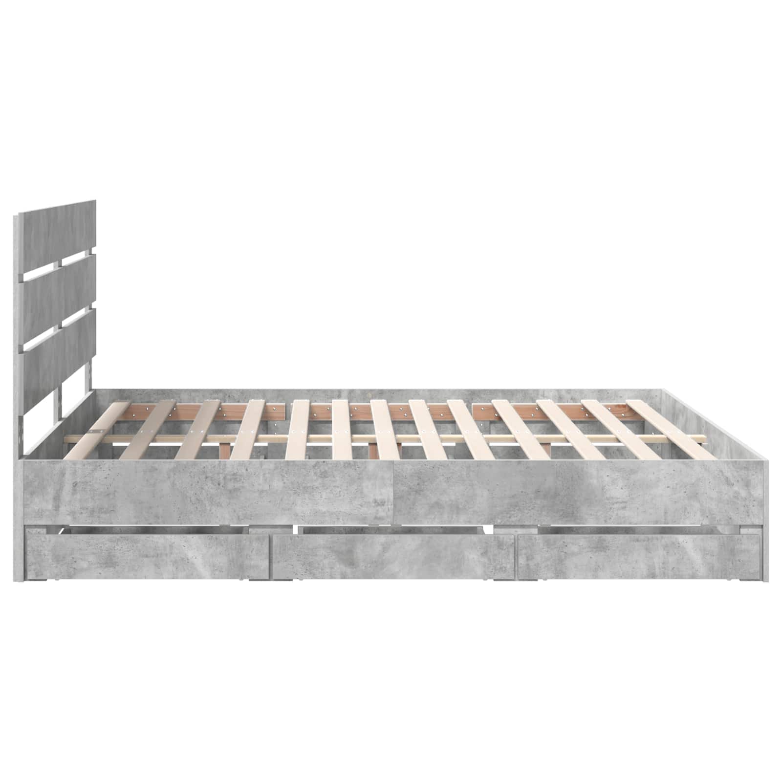 Cadre de lit Gris béton 200 x 200 cm Bois Ingénierie - XIOS