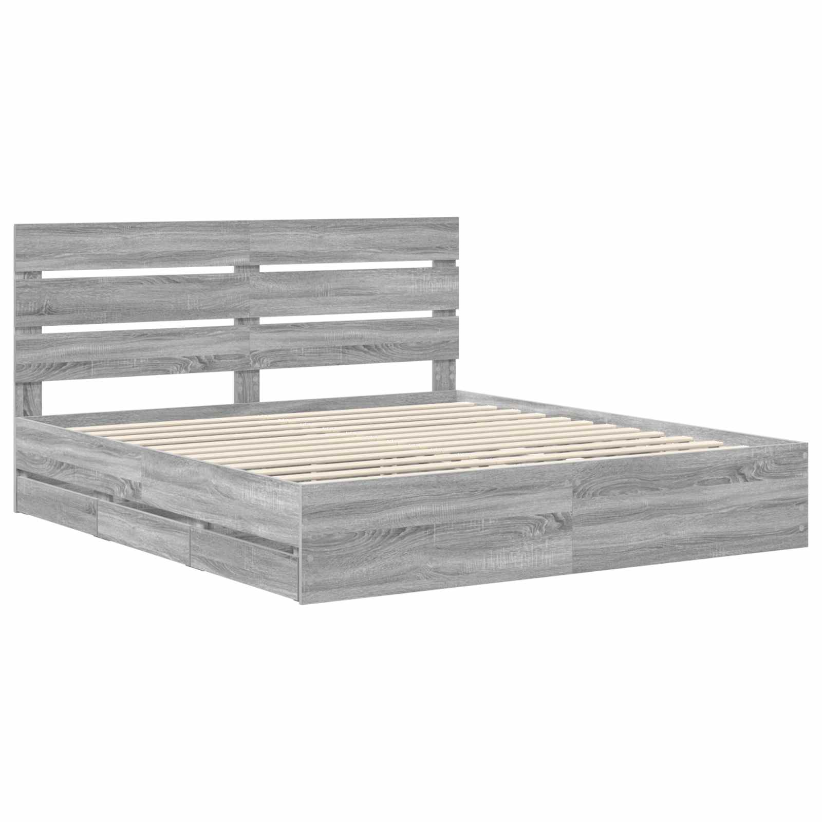 Cadre de lit Gris Sonoma 200 x 200 cm Bois Ingénierie - XIOS