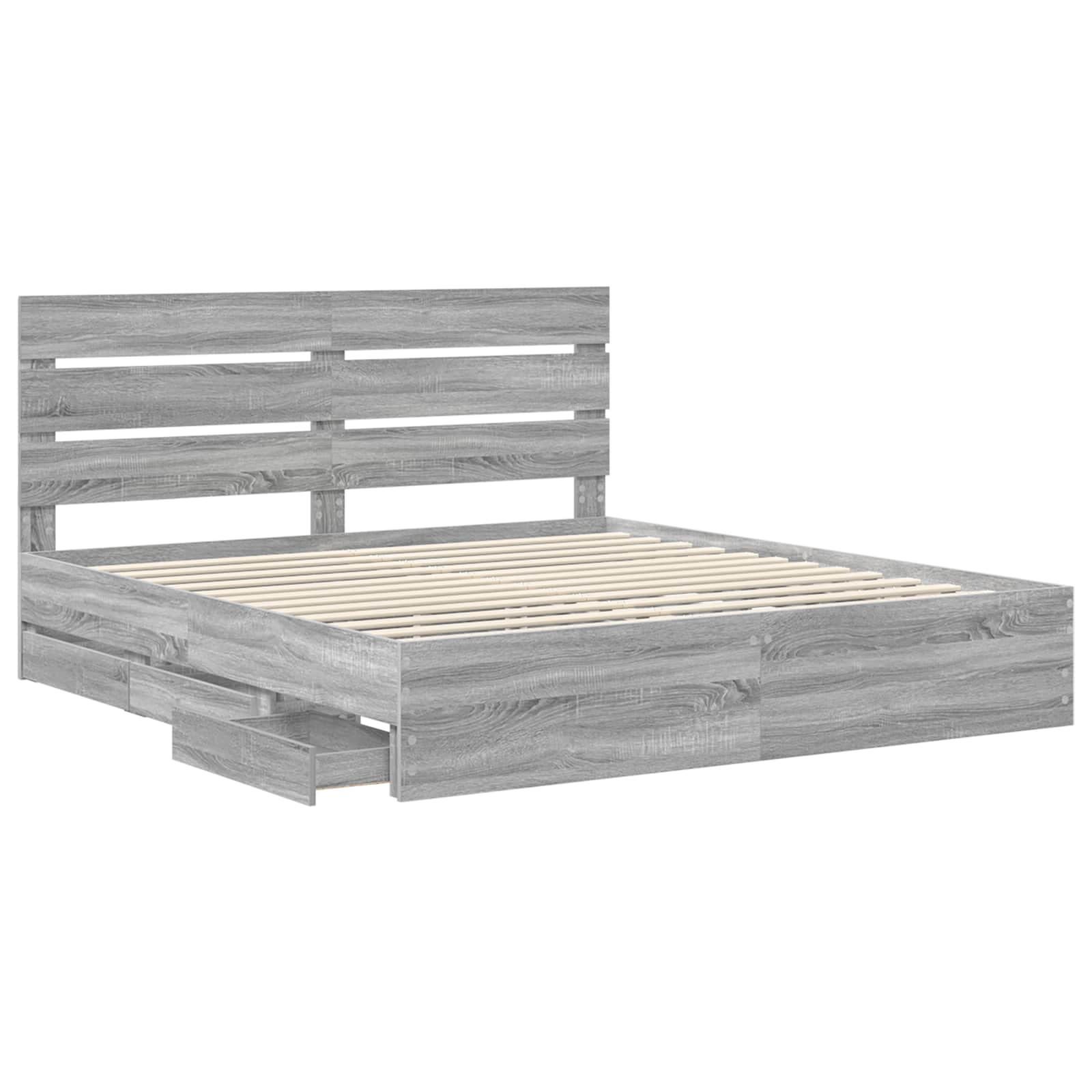 Cadre de lit Gris Sonoma 200 x 200 cm Bois Ingénierie - XIOS
