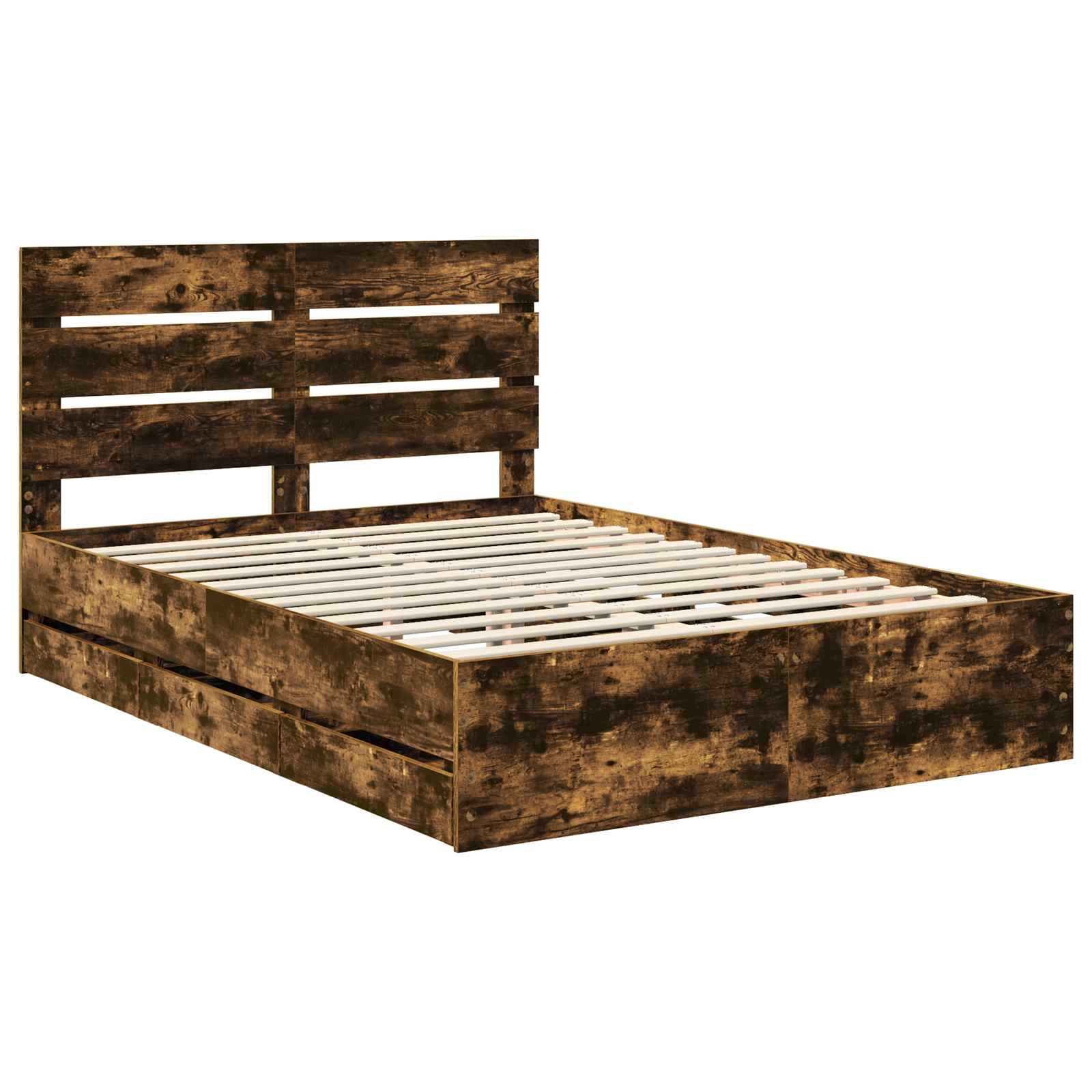 Cadre de lit Chêne fumé 160 x 200 cm Bois Ingénierie - XIOS