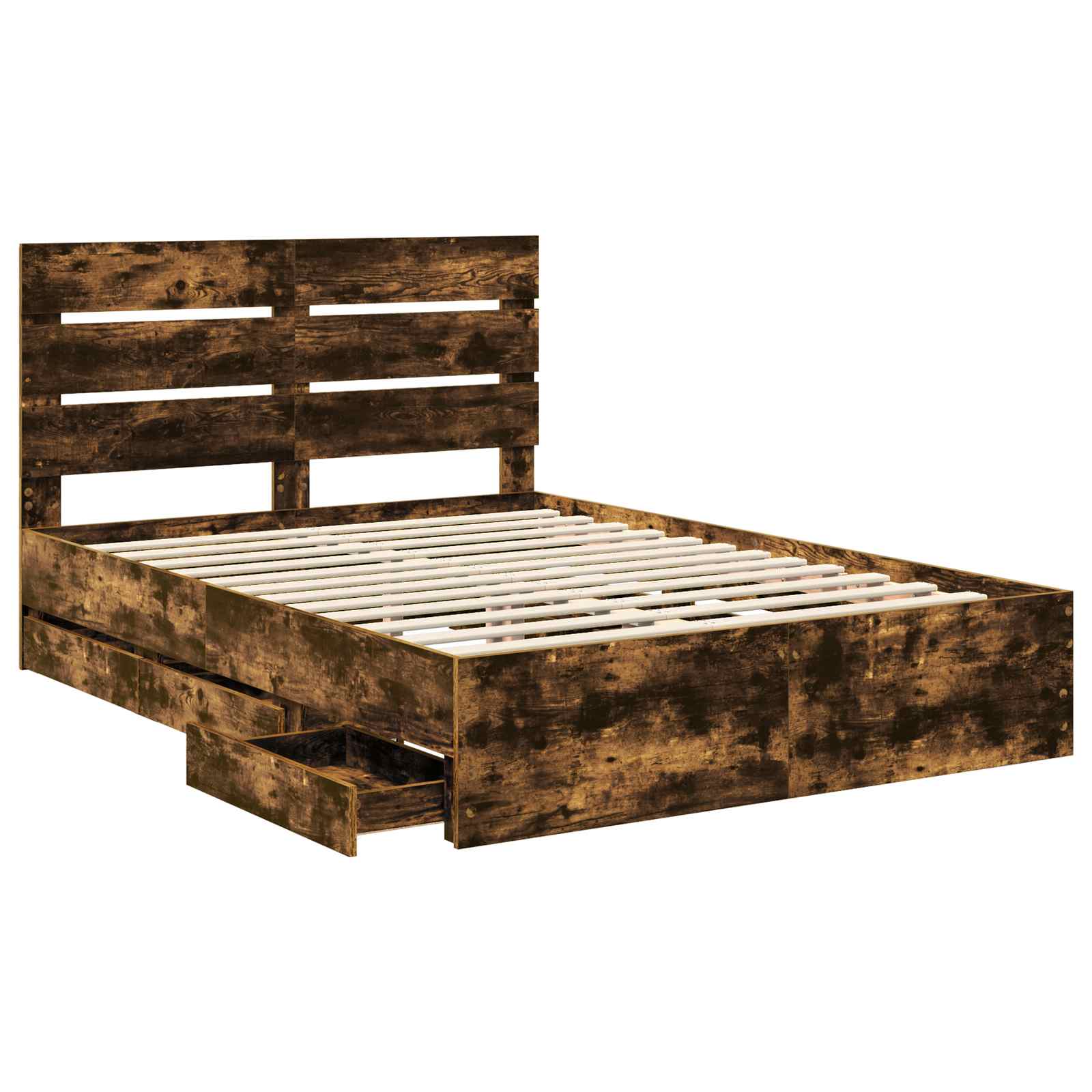 Cadre de lit Chêne fumé 160 x 200 cm Bois Ingénierie - XIOS