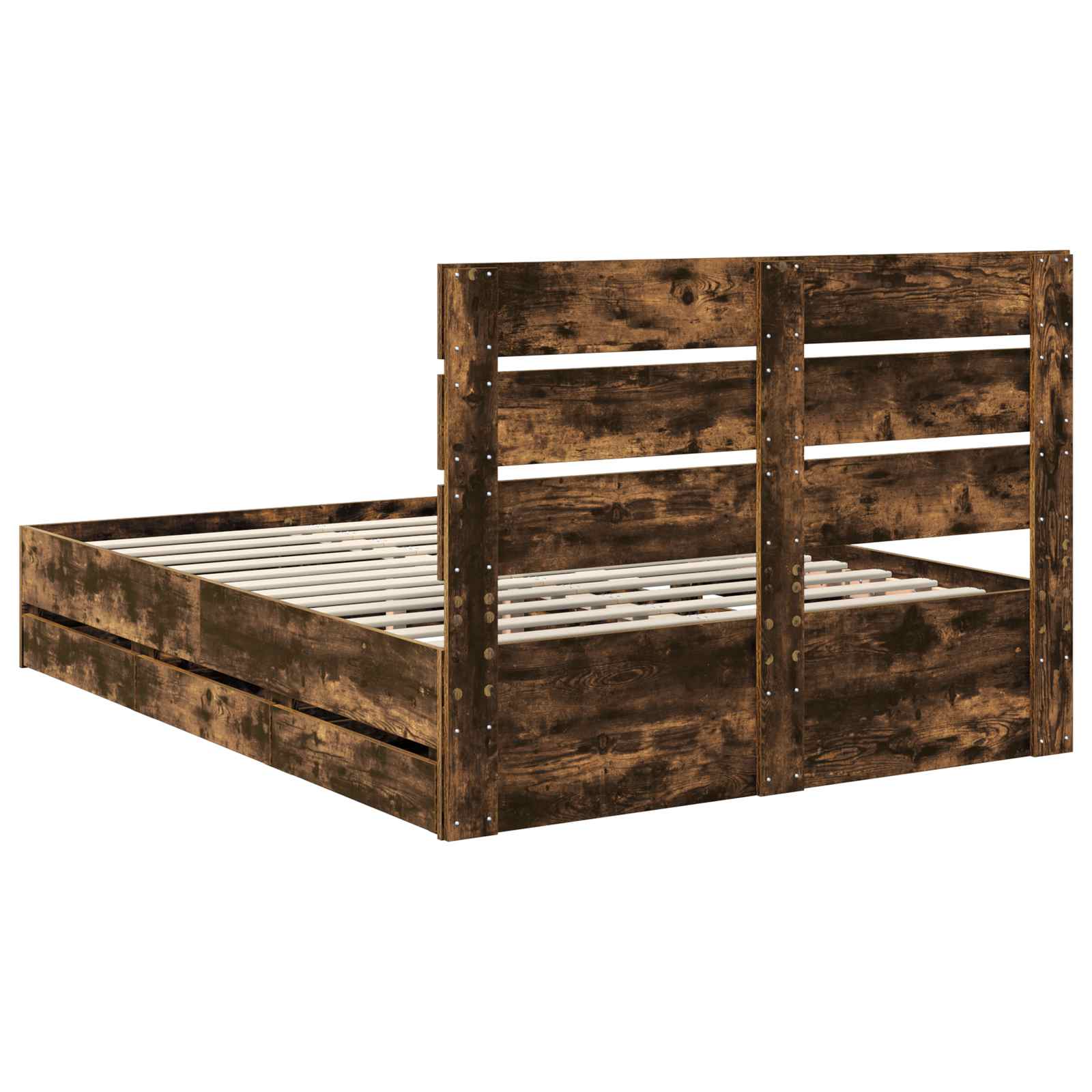 Cadre de lit Chêne fumé 160 x 200 cm Bois Ingénierie - XIOS