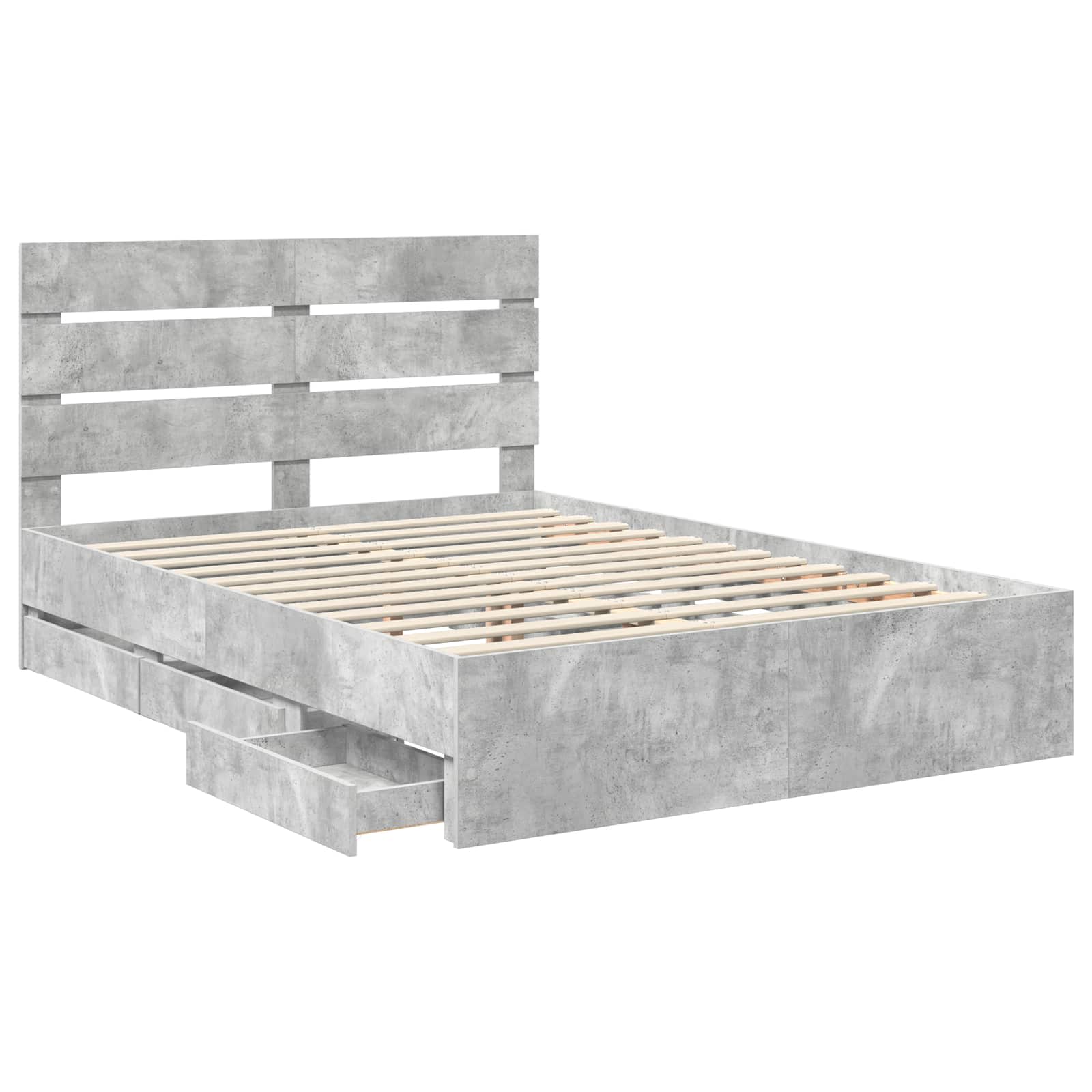 Cadre de lit Gris béton 150 x 200 cm Bois Ingénierie - XIOS