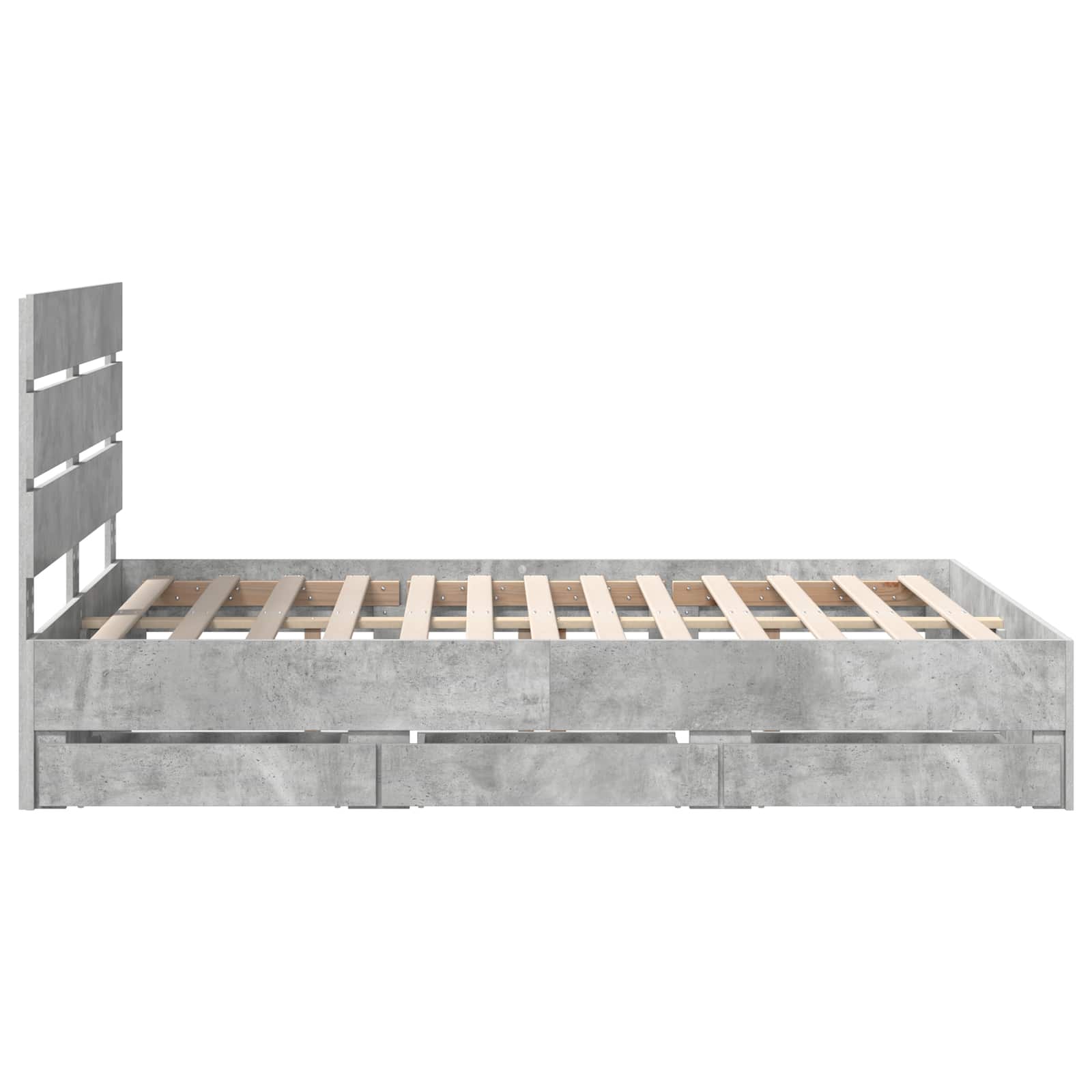 Cadre de lit Gris béton 150 x 200 cm Bois Ingénierie - XIOS