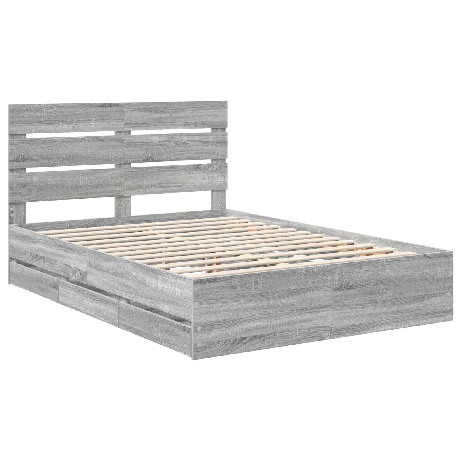 Cadre de lit Gris Sonoma 150 x 200 cm Bois Ingénierie - XIOS