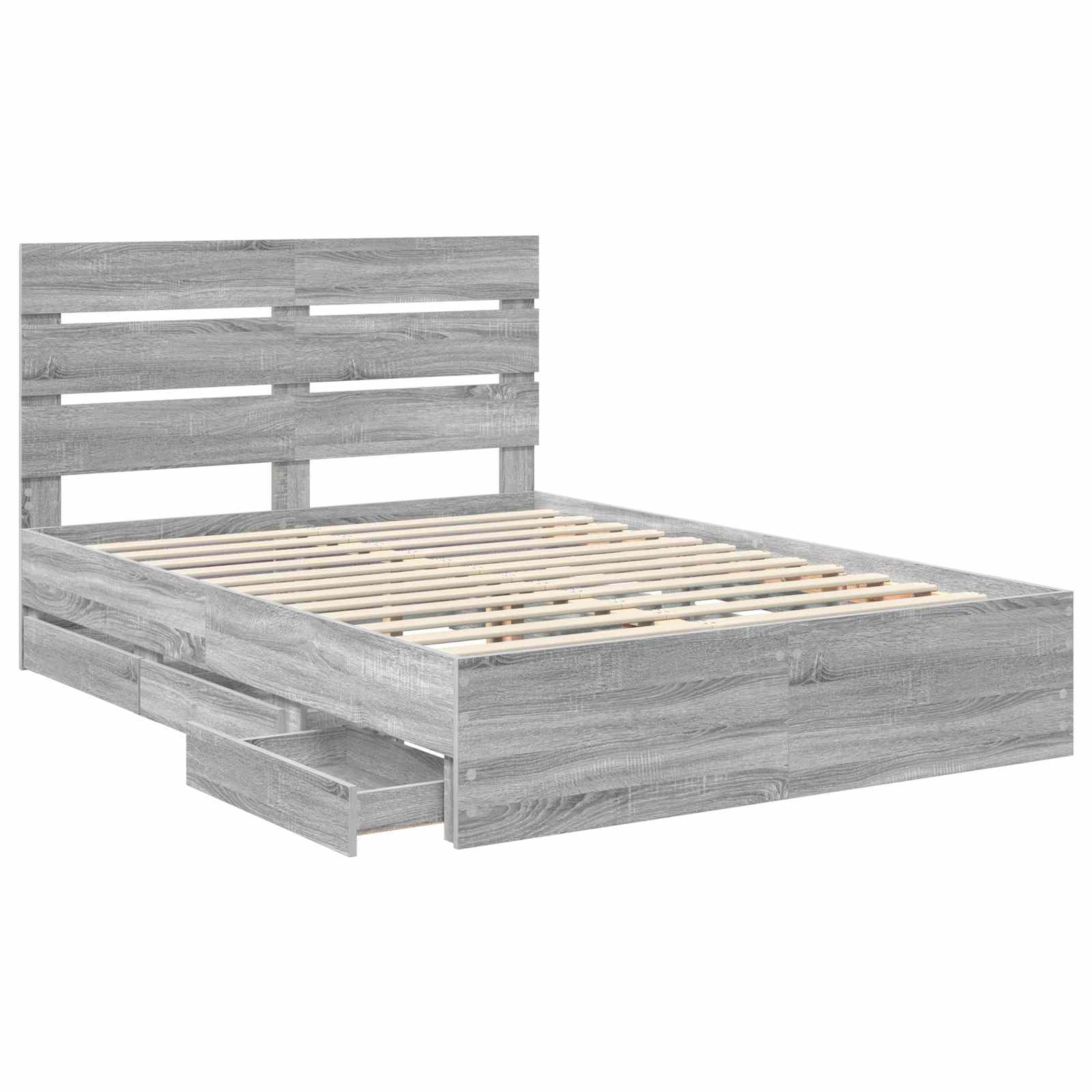 Cadre de lit Gris Sonoma 150 x 200 cm Bois Ingénierie - XIOS