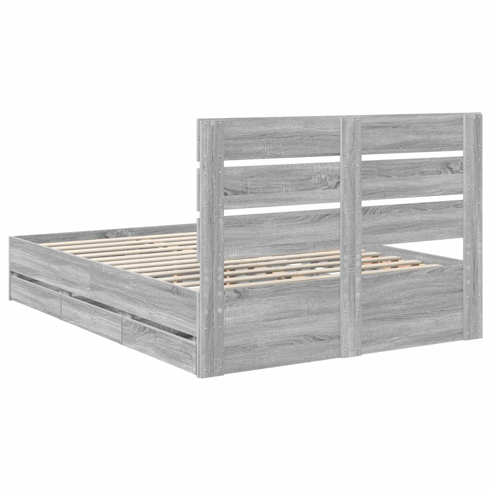 Cadre de lit Gris Sonoma 150 x 200 cm Bois Ingénierie - XIOS