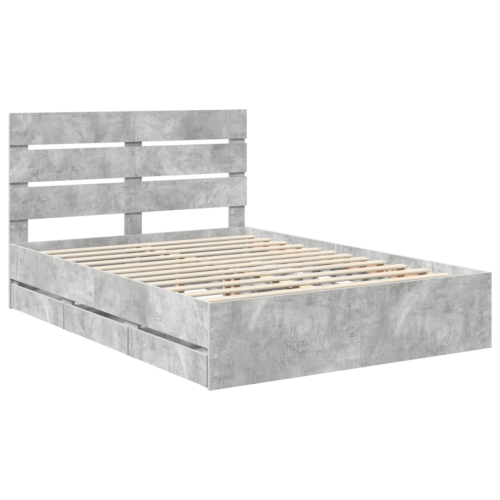 Cadre de lit Gris béton 140 x 200 cm Bois Ingénierie - XIOS