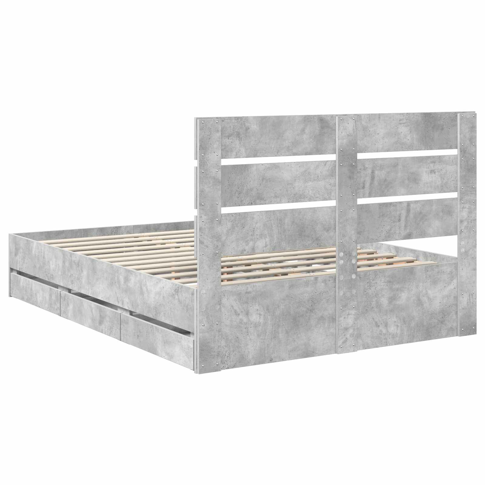 Cadre de lit Gris béton 140 x 200 cm Bois Ingénierie - XIOS