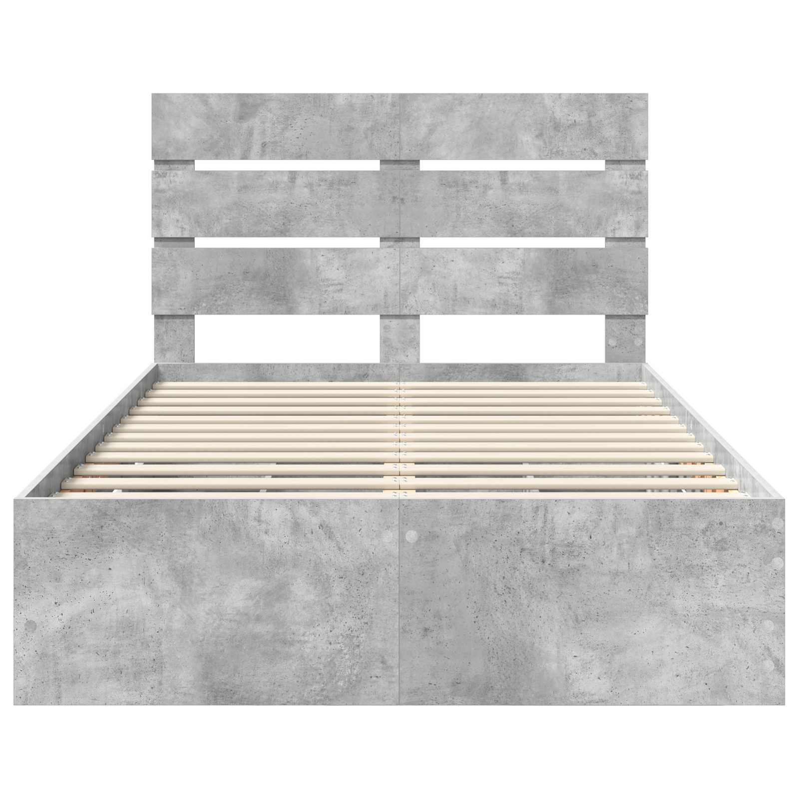Cadre de lit Gris béton 135 x 190 cm Bois Ingénierie - XIOS