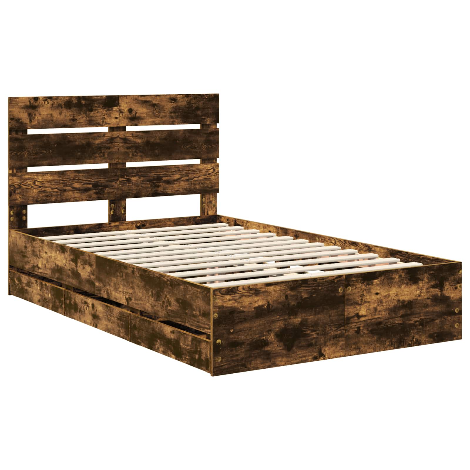 Cadre de lit Chêne fumé 120 x 190 cm Bois Ingénierie - XIOS