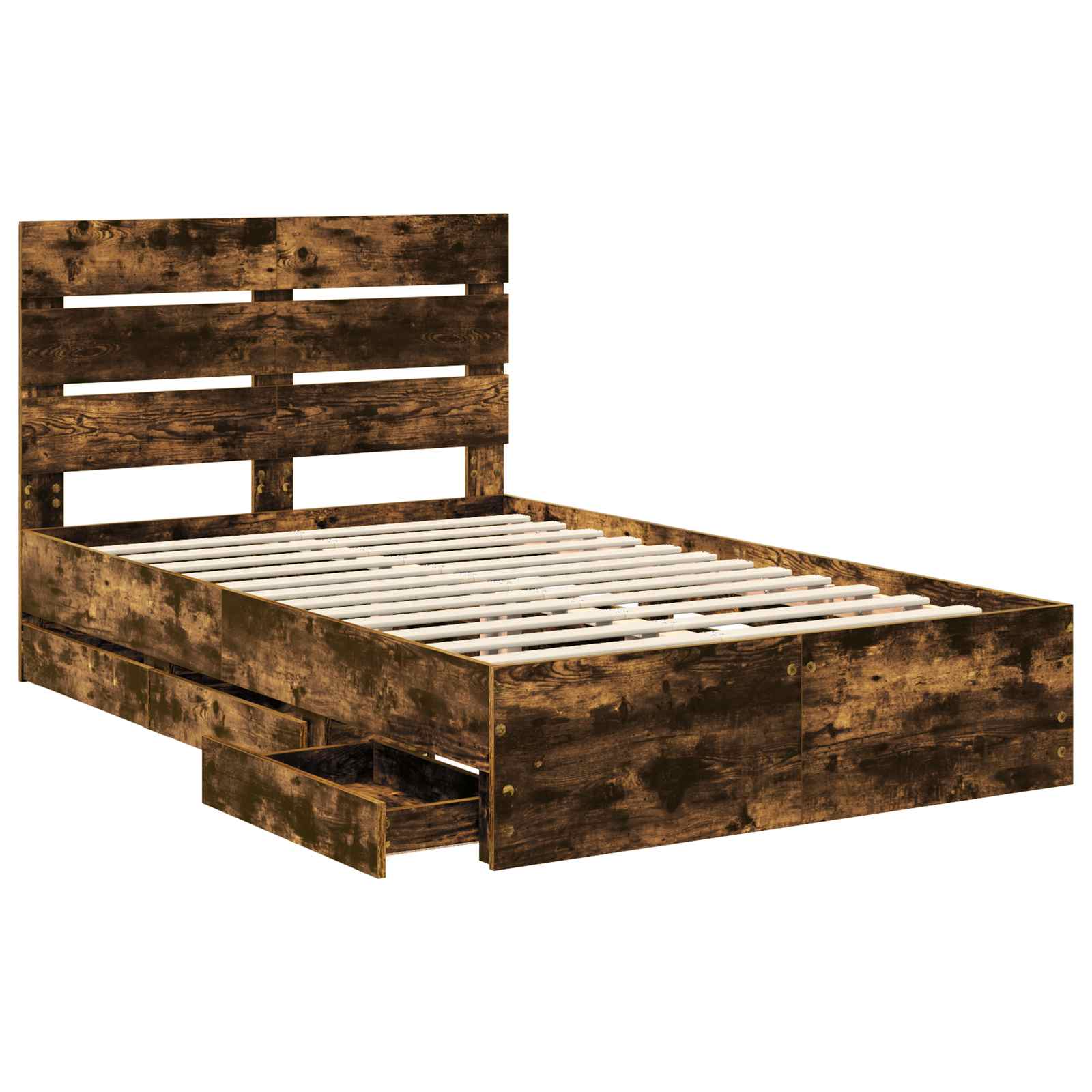 Cadre de lit Chêne fumé 120 x 190 cm Bois Ingénierie - XIOS