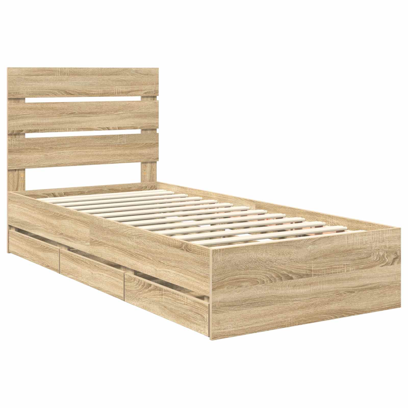 Cadre de lit Chêne Sonoma 100 x 200 cm Bois Ingénierie - XIOS