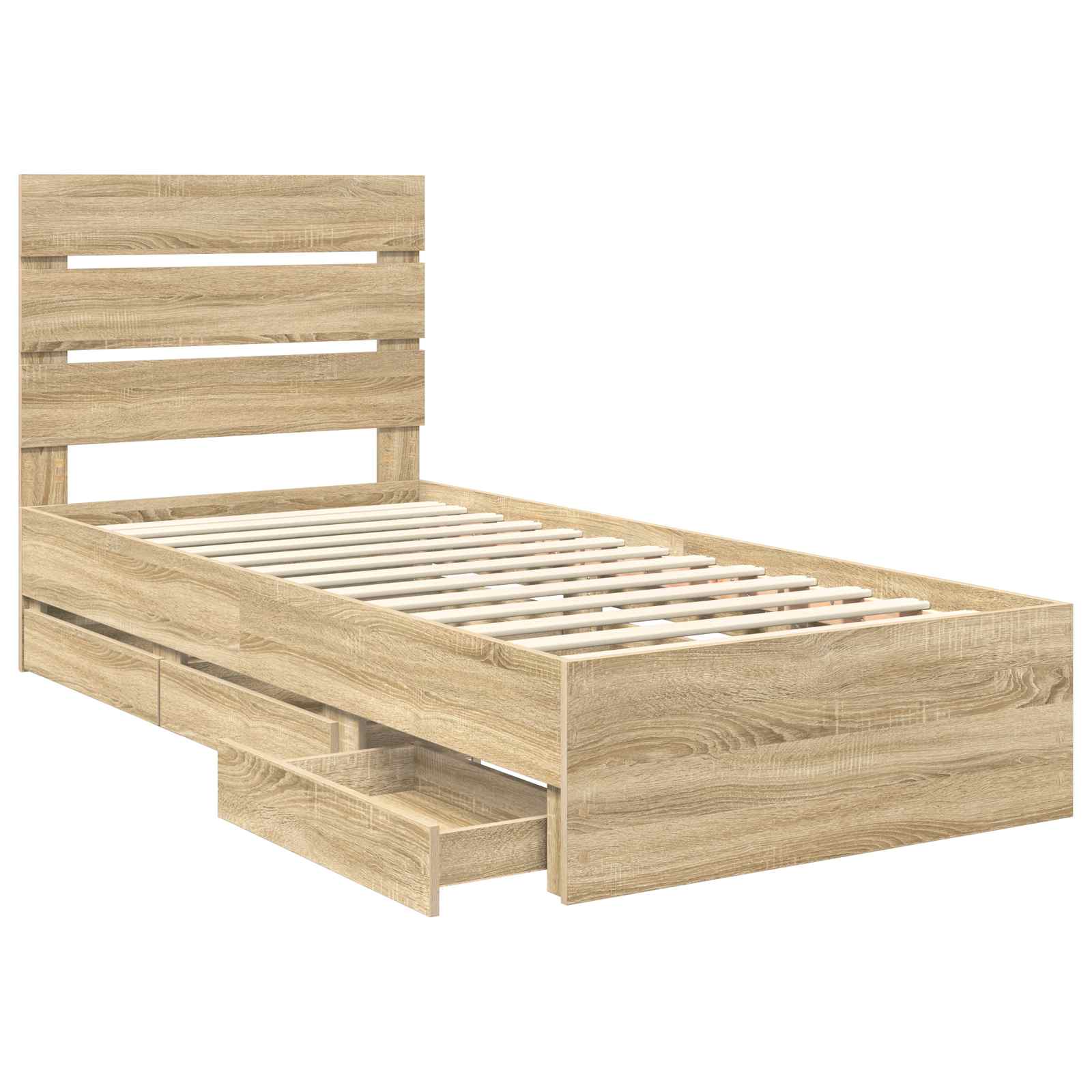 Cadre de lit Chêne Sonoma 100 x 200 cm Bois Ingénierie - XIOS
