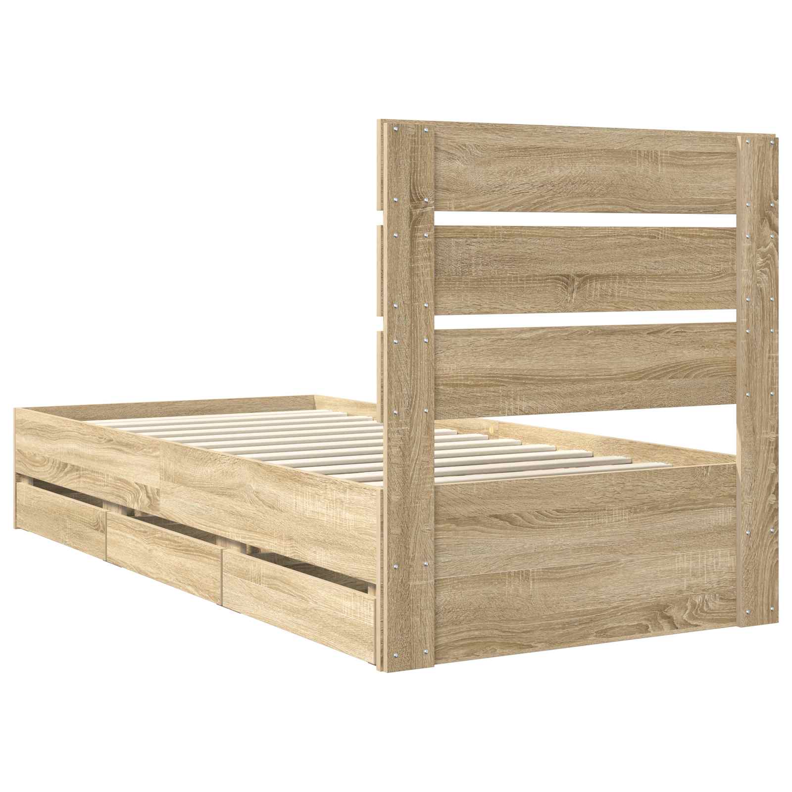 Cadre de lit Chêne Sonoma 100 x 200 cm Bois Ingénierie - XIOS