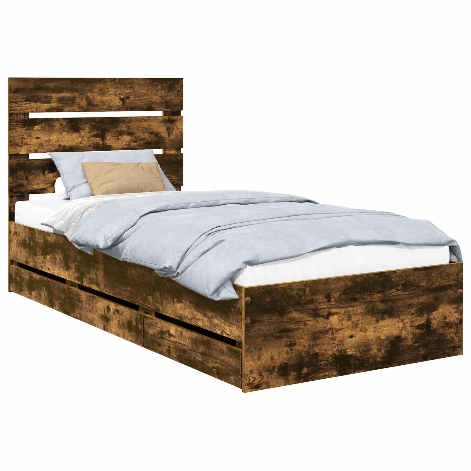 Cadre de lit Chêne fumé 100 x 200 cm Bois Ingénierie - XIOS