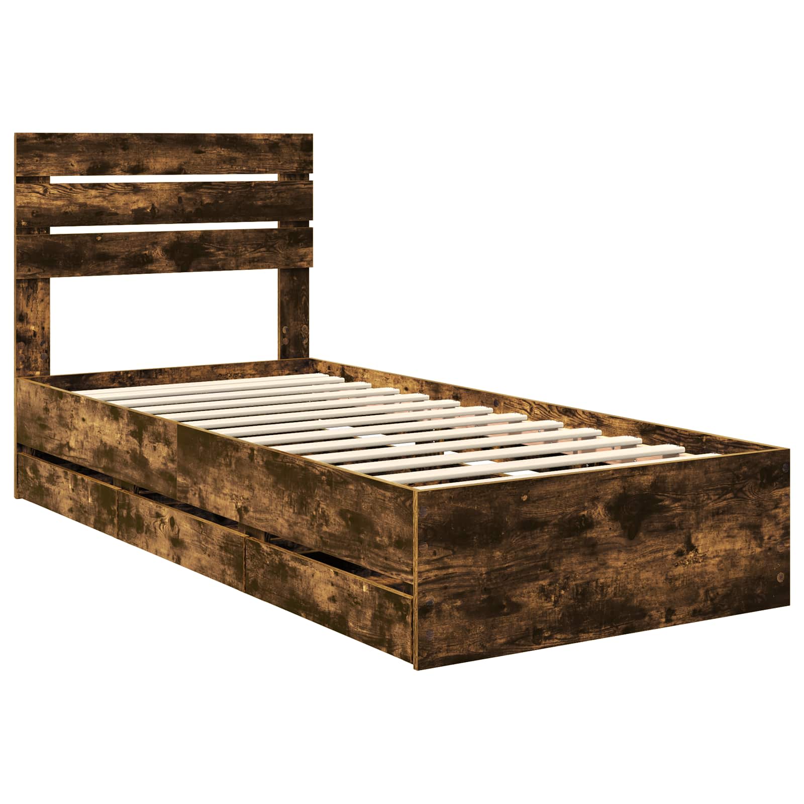 Cadre de lit Chêne fumé 100 x 200 cm Bois Ingénierie - XIOS