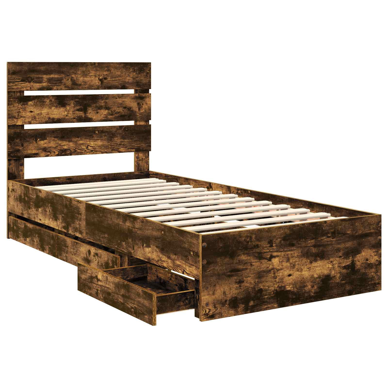 Cadre de lit Chêne fumé 100 x 200 cm Bois Ingénierie - XIOS