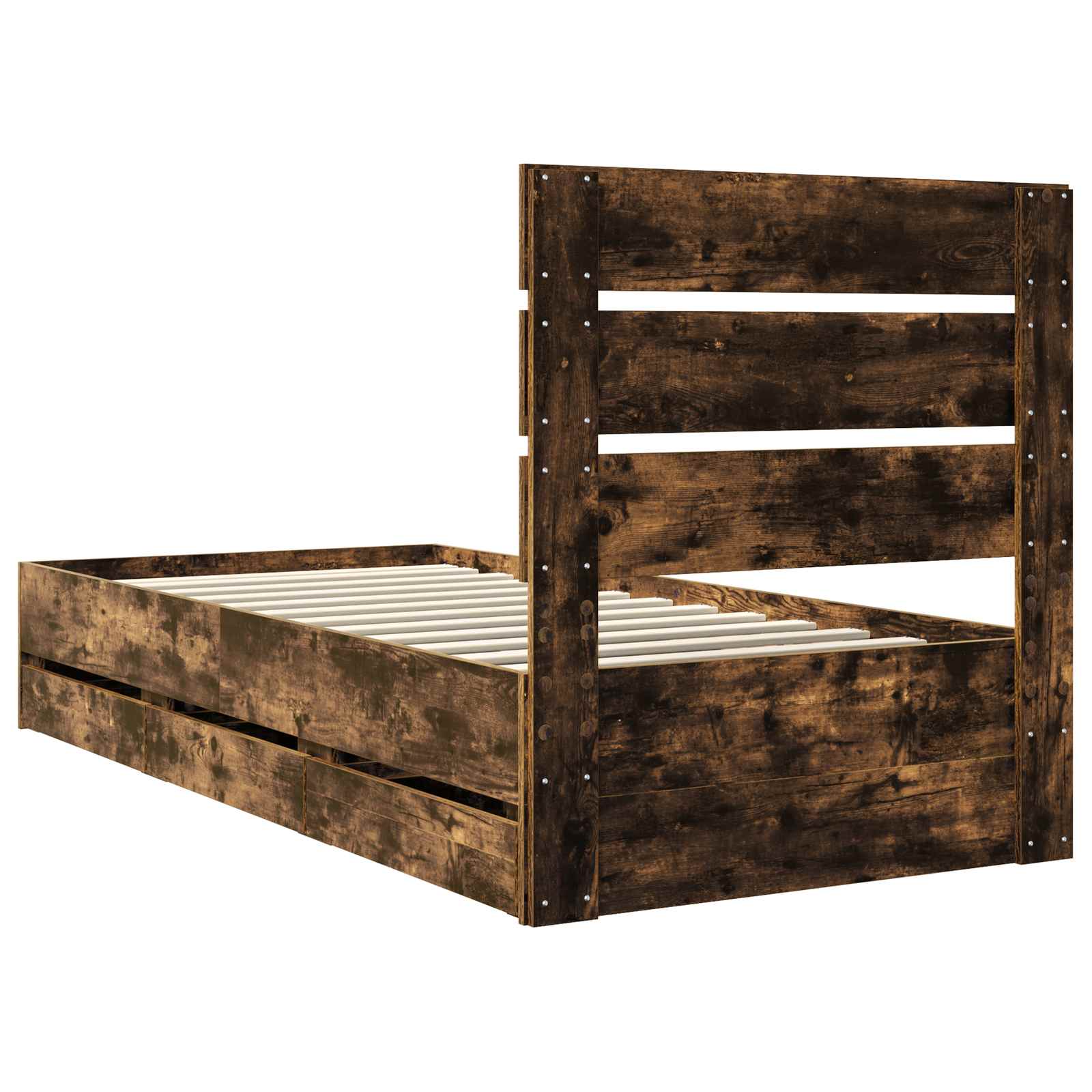 Cadre de lit Chêne fumé 100 x 200 cm Bois Ingénierie - XIOS