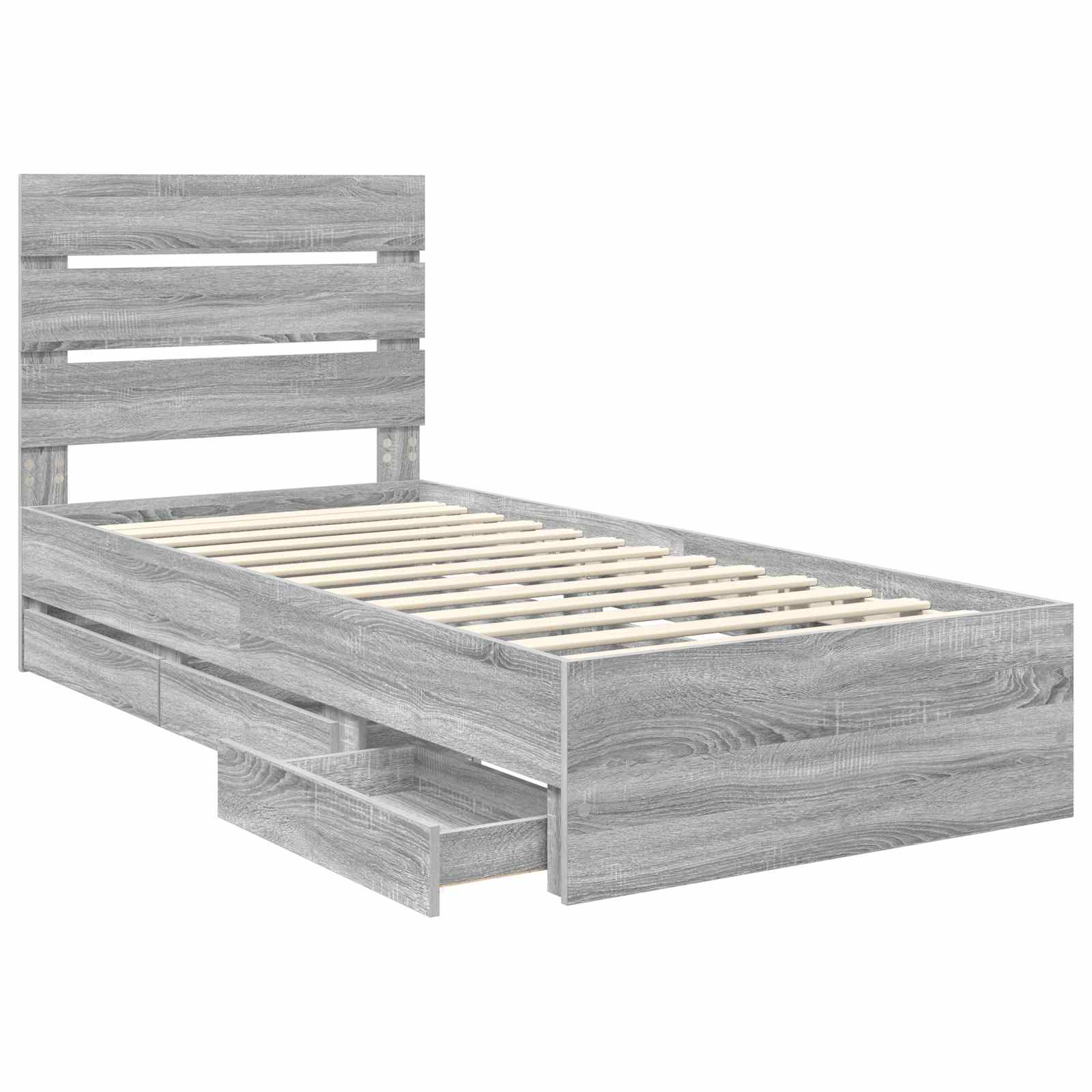 Cadre de lit Gris Sonoma 100 x 200 cm Bois Ingénierie - XIOS