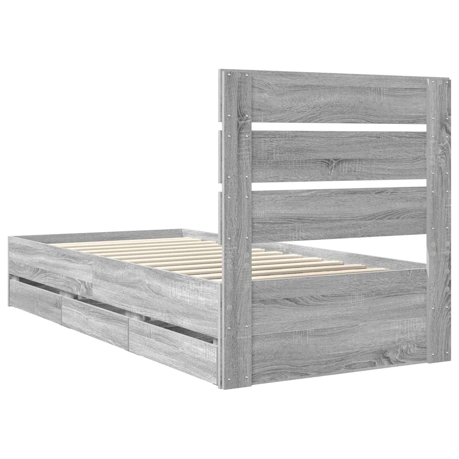 Cadre de lit Gris Sonoma 100 x 200 cm Bois Ingénierie - XIOS