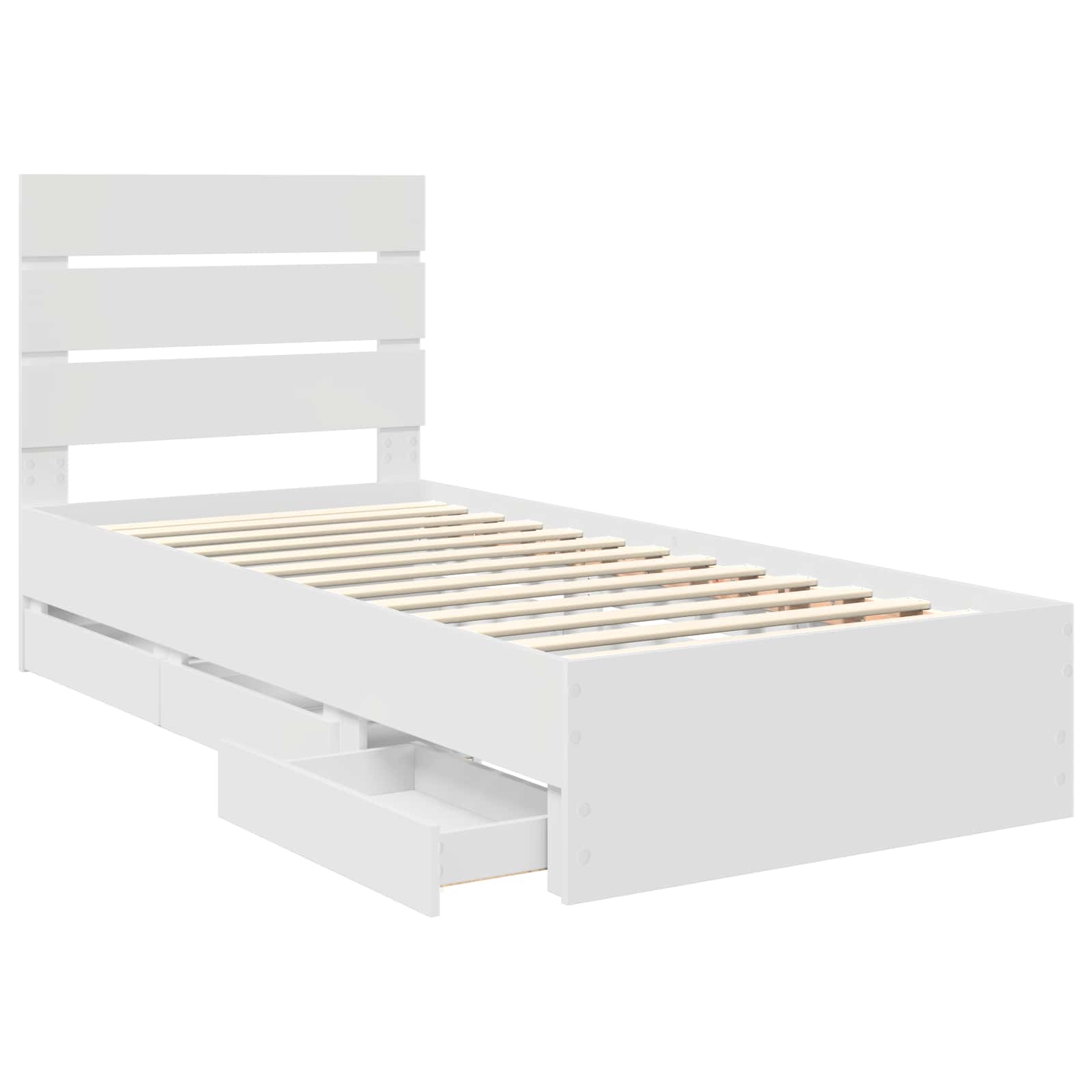 Cadre de lit avec tiroir Blanc 90 x 190 cm Bois Ingénierie - XIOS