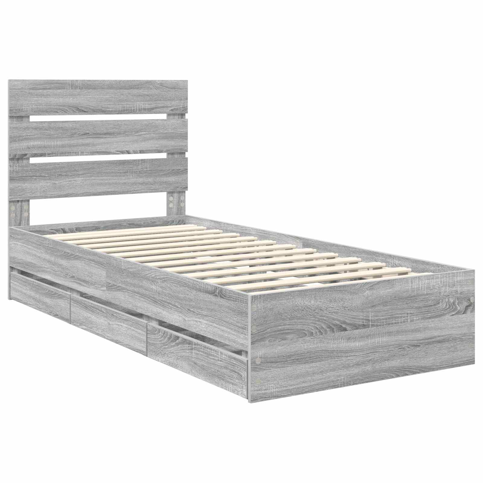 Cadre de lit Gris Sonoma 90 x 190 cm Bois Ingénierie - XIOS