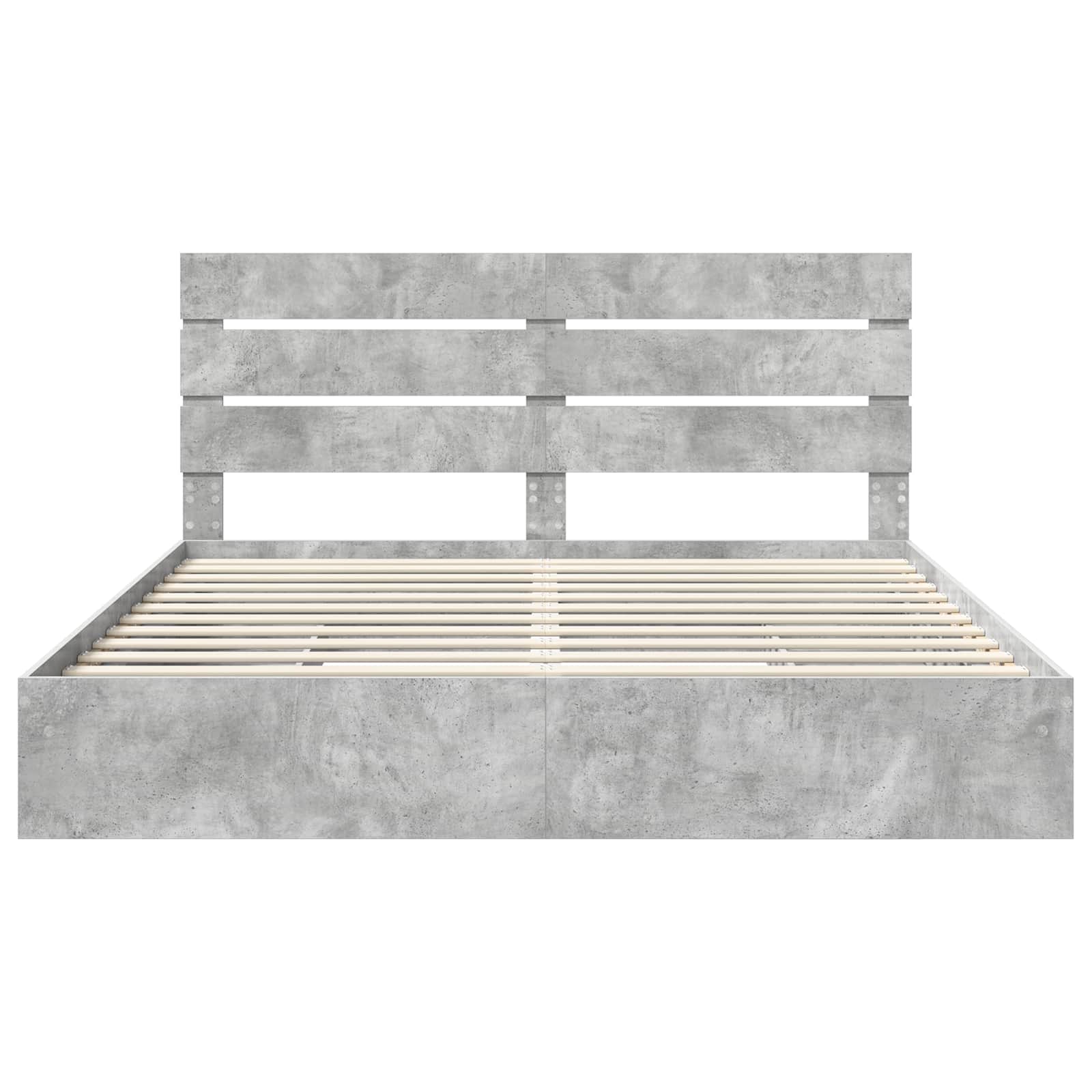 Lit de Rangement Gris béton 200 x 200 cm Bois d'ingénierie - XIOS