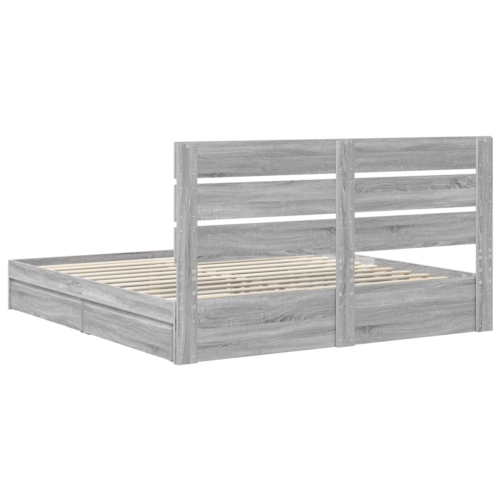 Lit de Rangement Gris Sonoma 200 x 200 cm Bois d'ingénierie - XIOS
