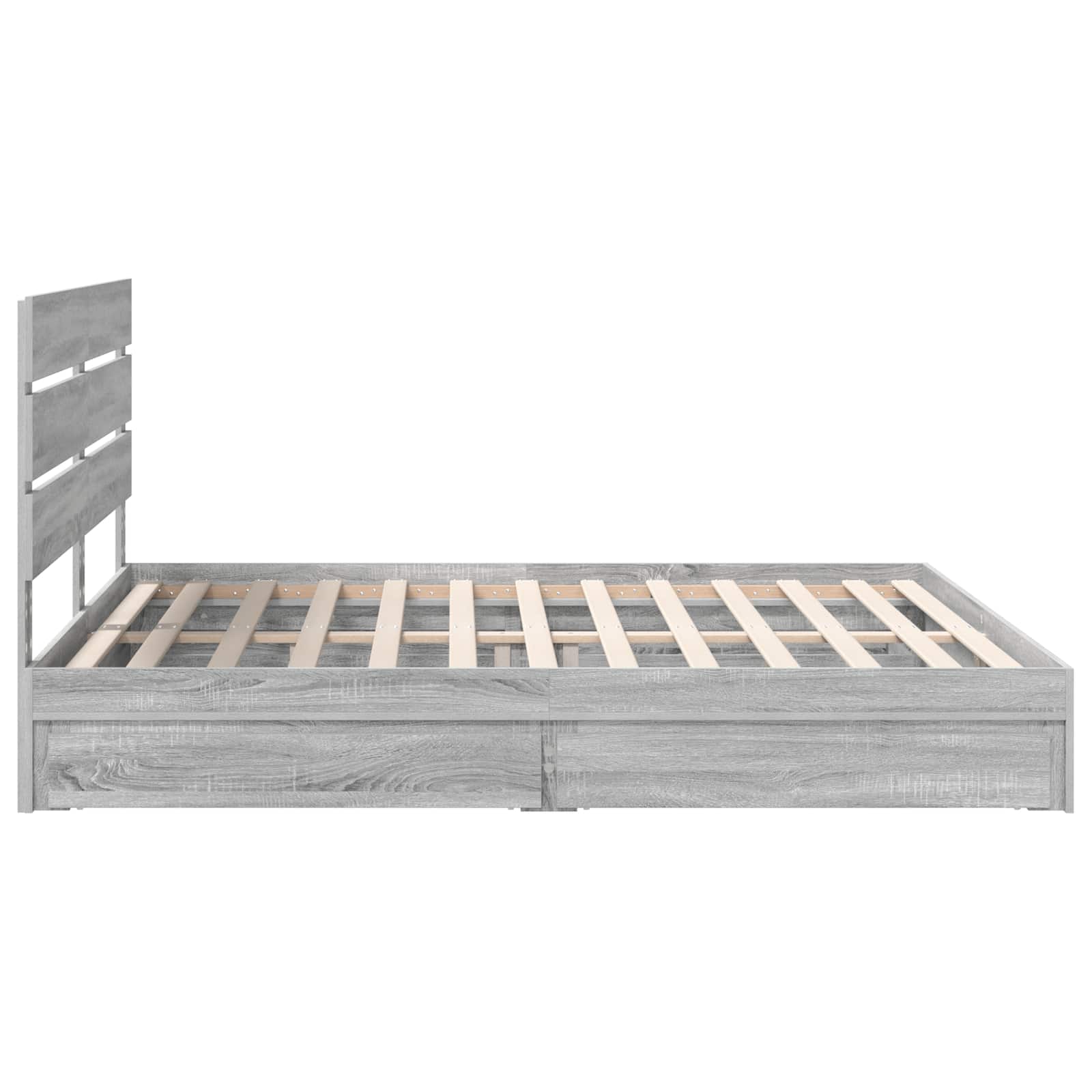 Lit de Rangement Gris Sonoma 200 x 200 cm Bois d'ingénierie - XIOS