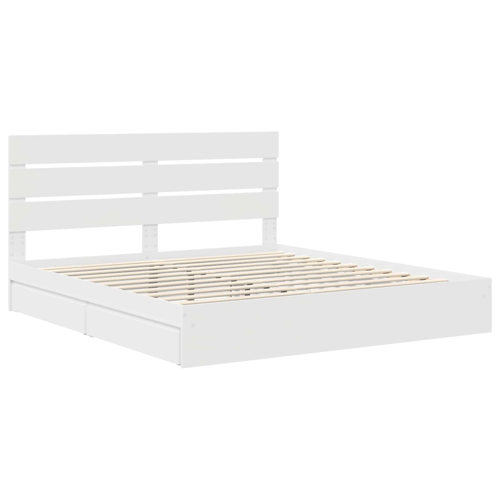 Lit de Rangement Blanc 180 x 200 cm Bois d'ingénierie - XIOS