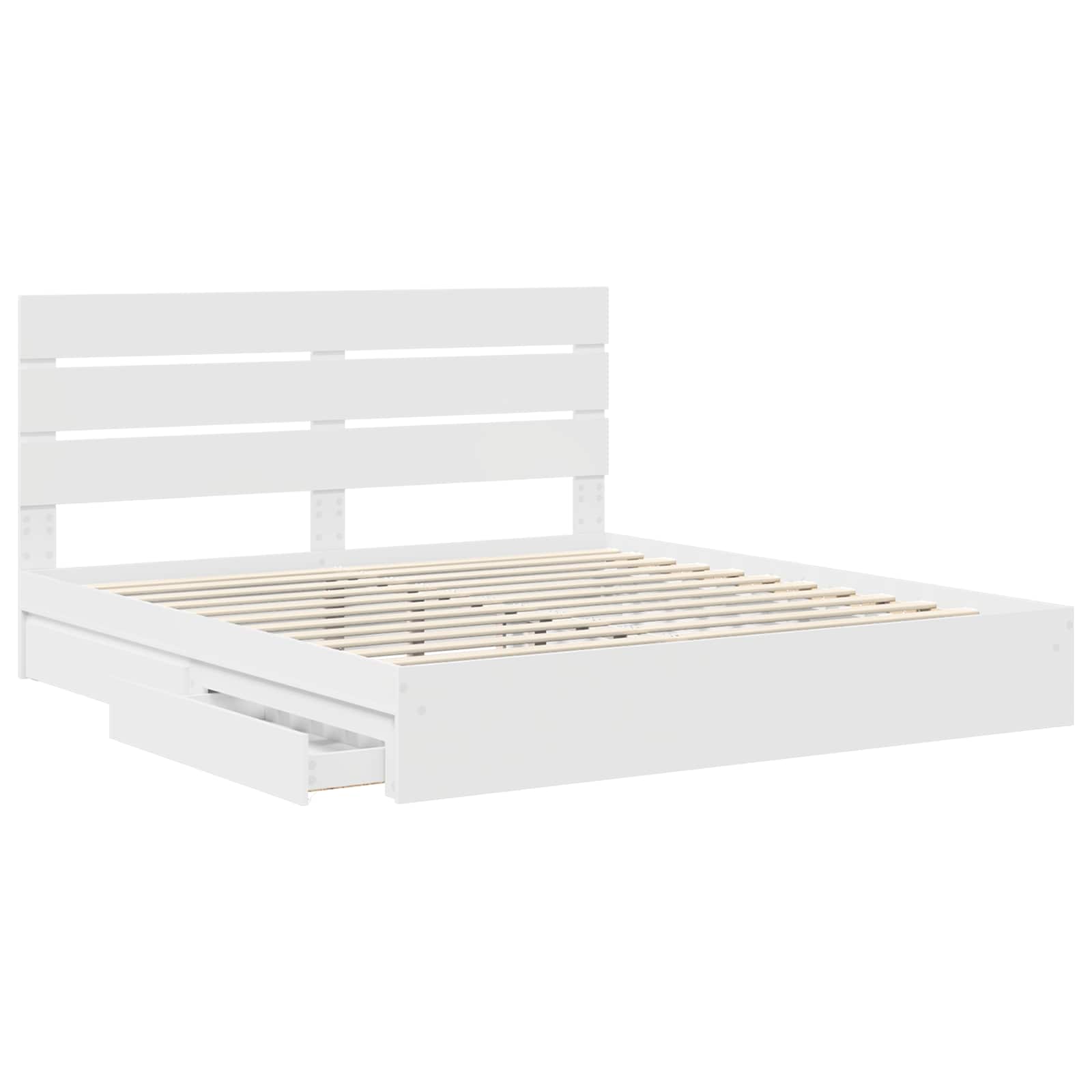 Lit de Rangement Blanc 180 x 200 cm Bois d'ingénierie - XIOS