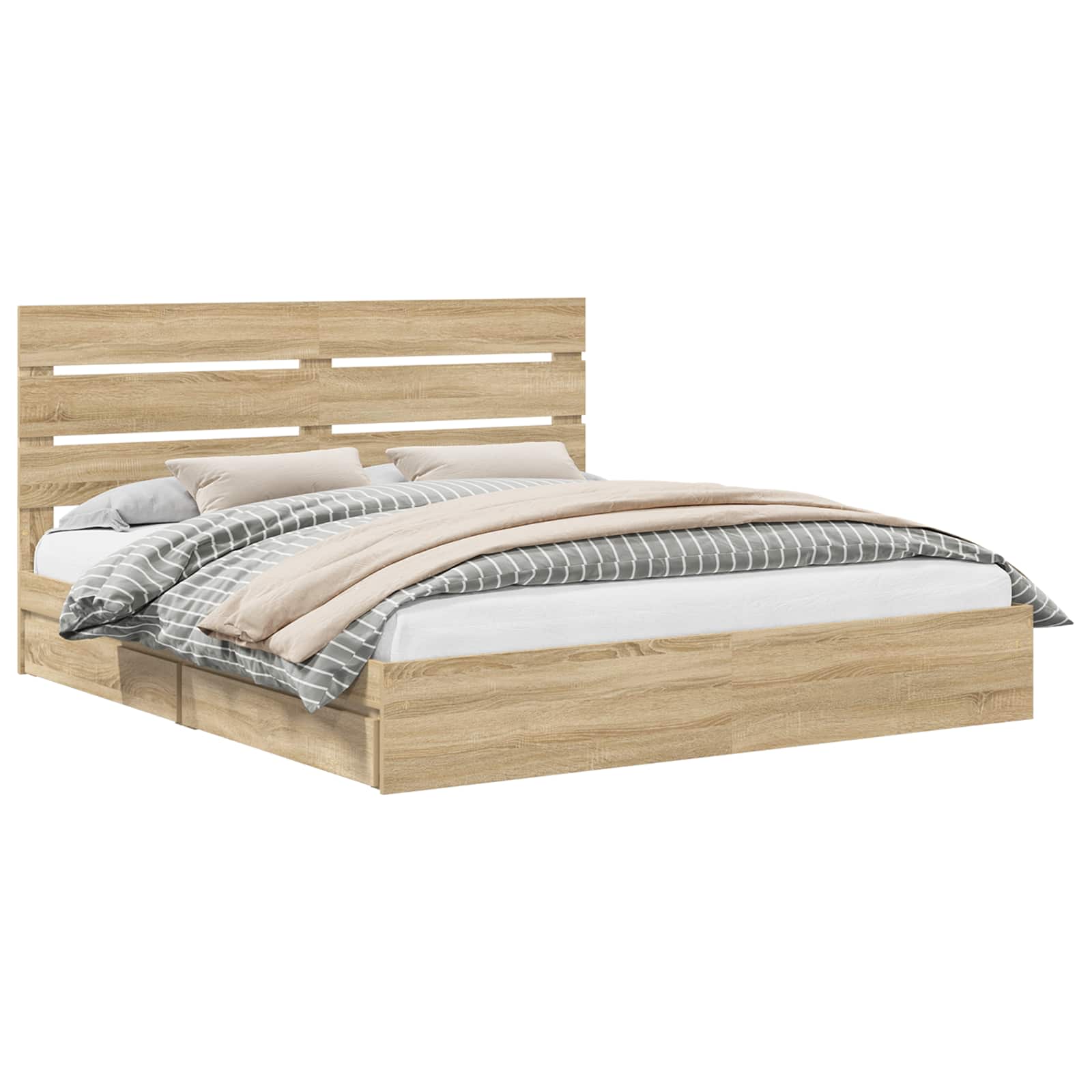 Lit de Rangement Chêne Sonoma 180 x 200 cm Bois d'ingénierie - XIOS