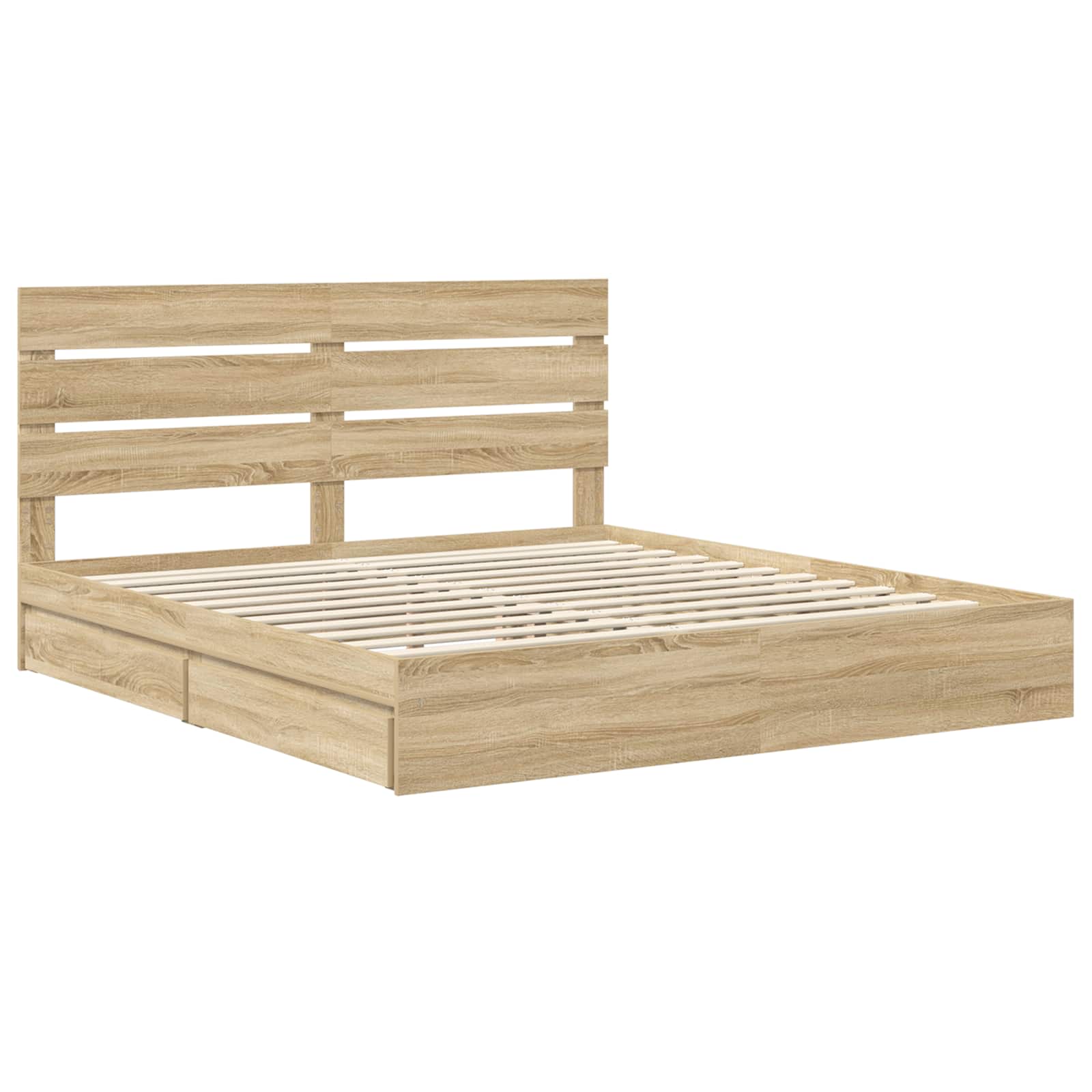 Lit de Rangement Chêne Sonoma 180 x 200 cm Bois d'ingénierie - XIOS