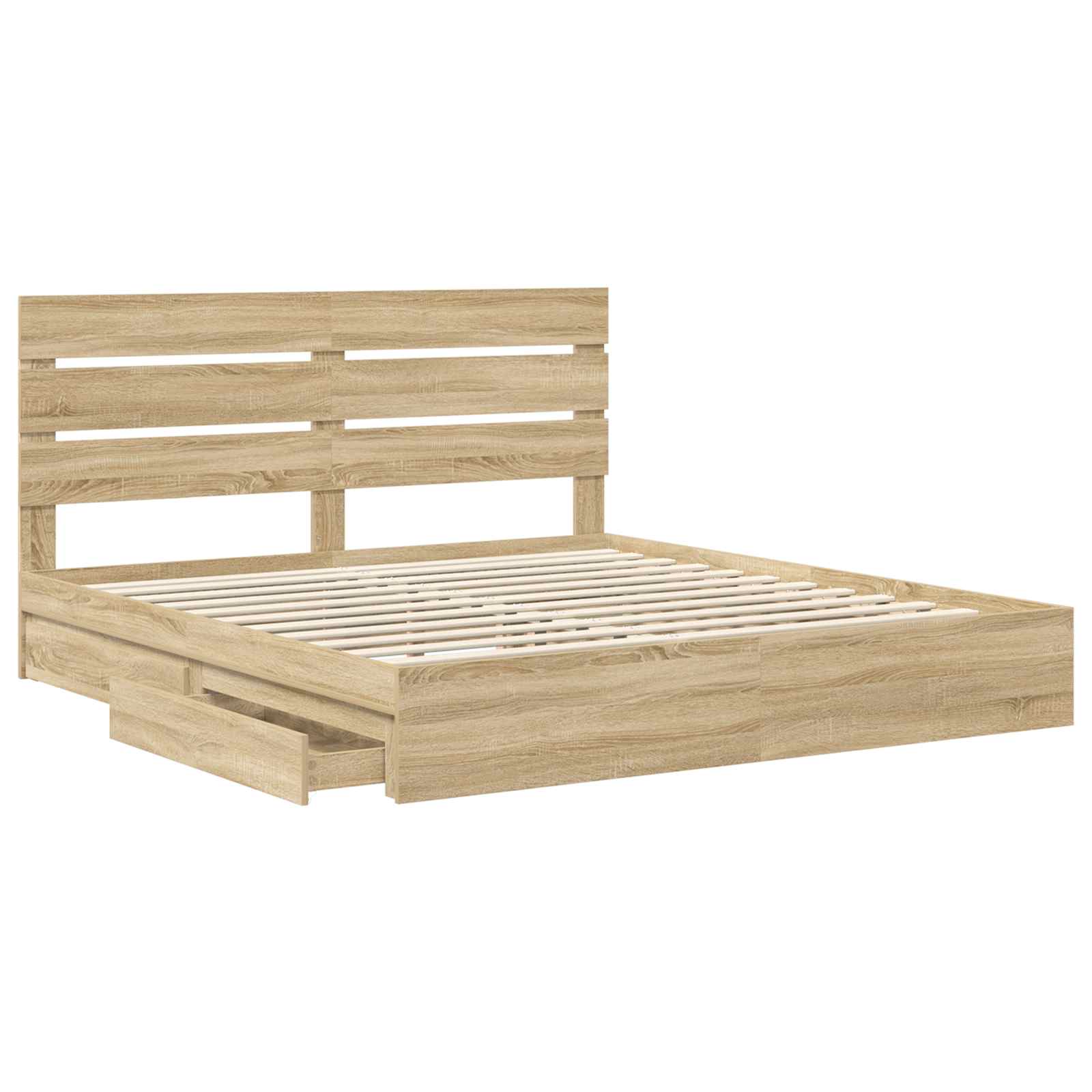 Lit de Rangement Chêne Sonoma 180 x 200 cm Bois d'ingénierie - XIOS