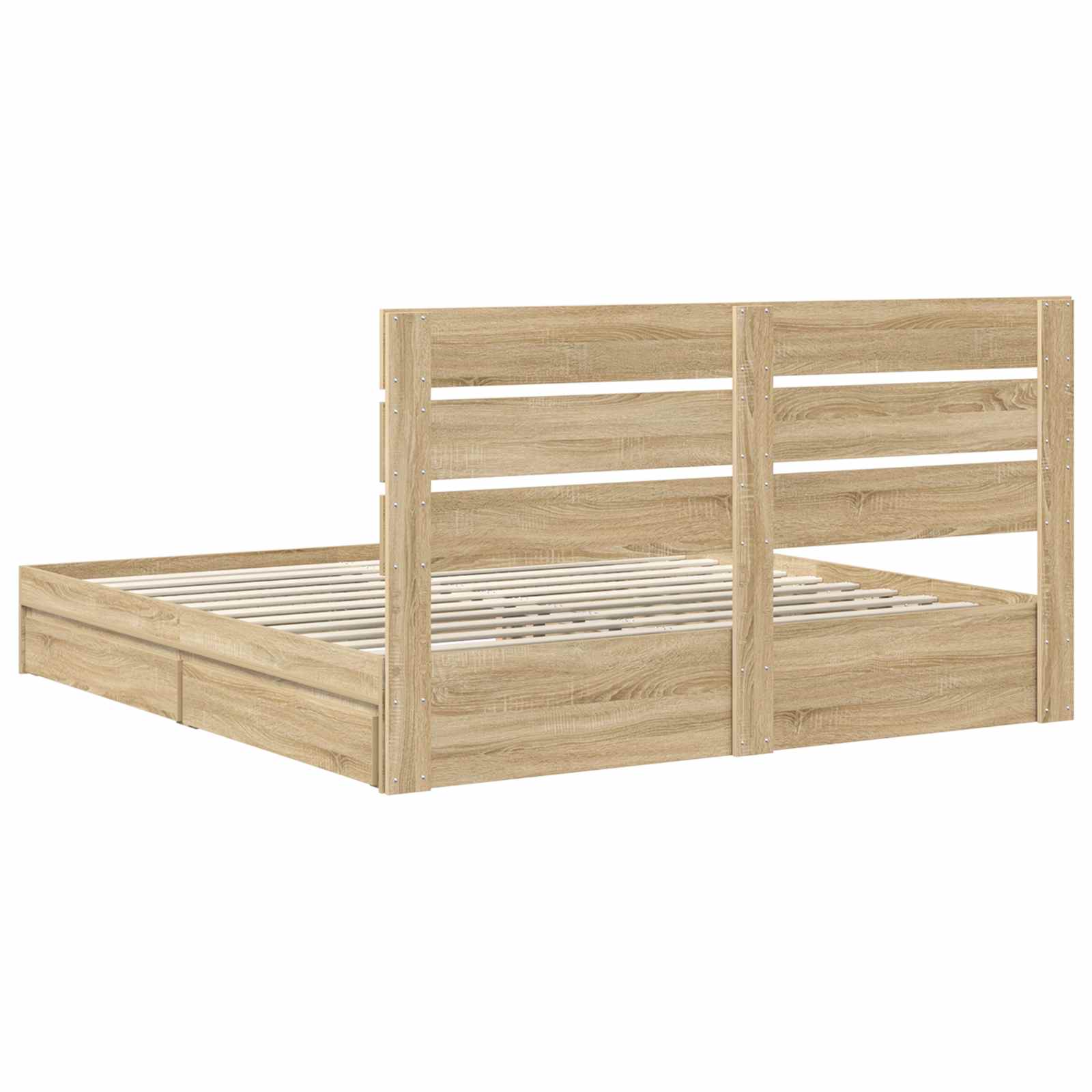 Lit de Rangement Chêne Sonoma 180 x 200 cm Bois d'ingénierie - XIOS