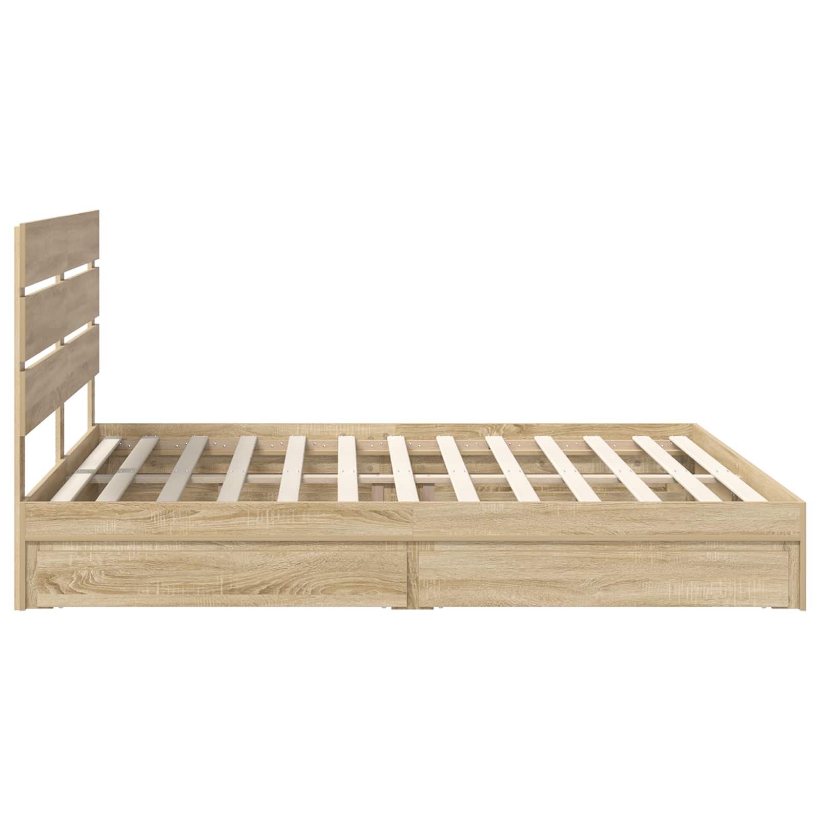 Lit de Rangement Chêne Sonoma 180 x 200 cm Bois d'ingénierie - XIOS