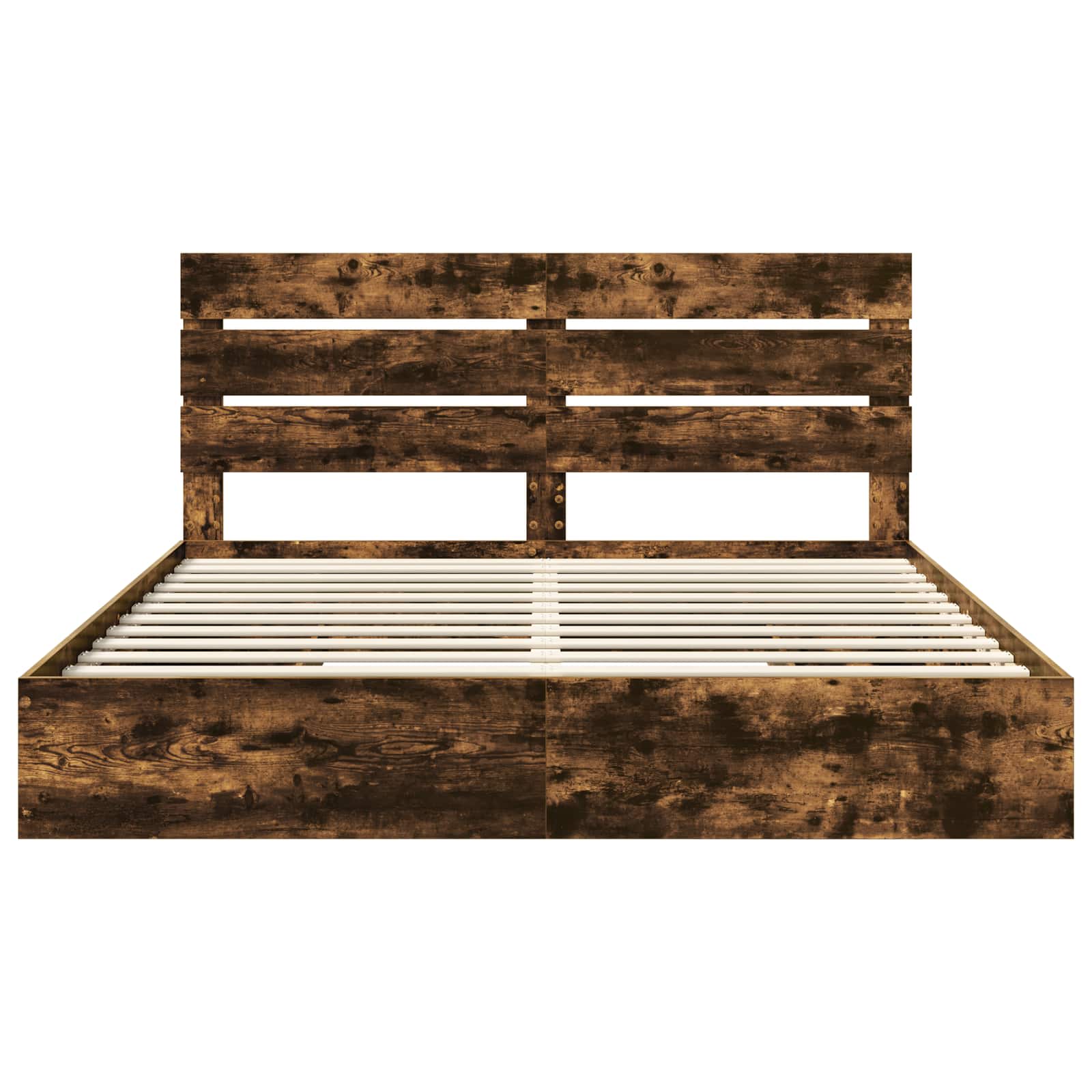 Lit de Rangement Chêne fumé 180 x 200 cm Bois d'ingénierie