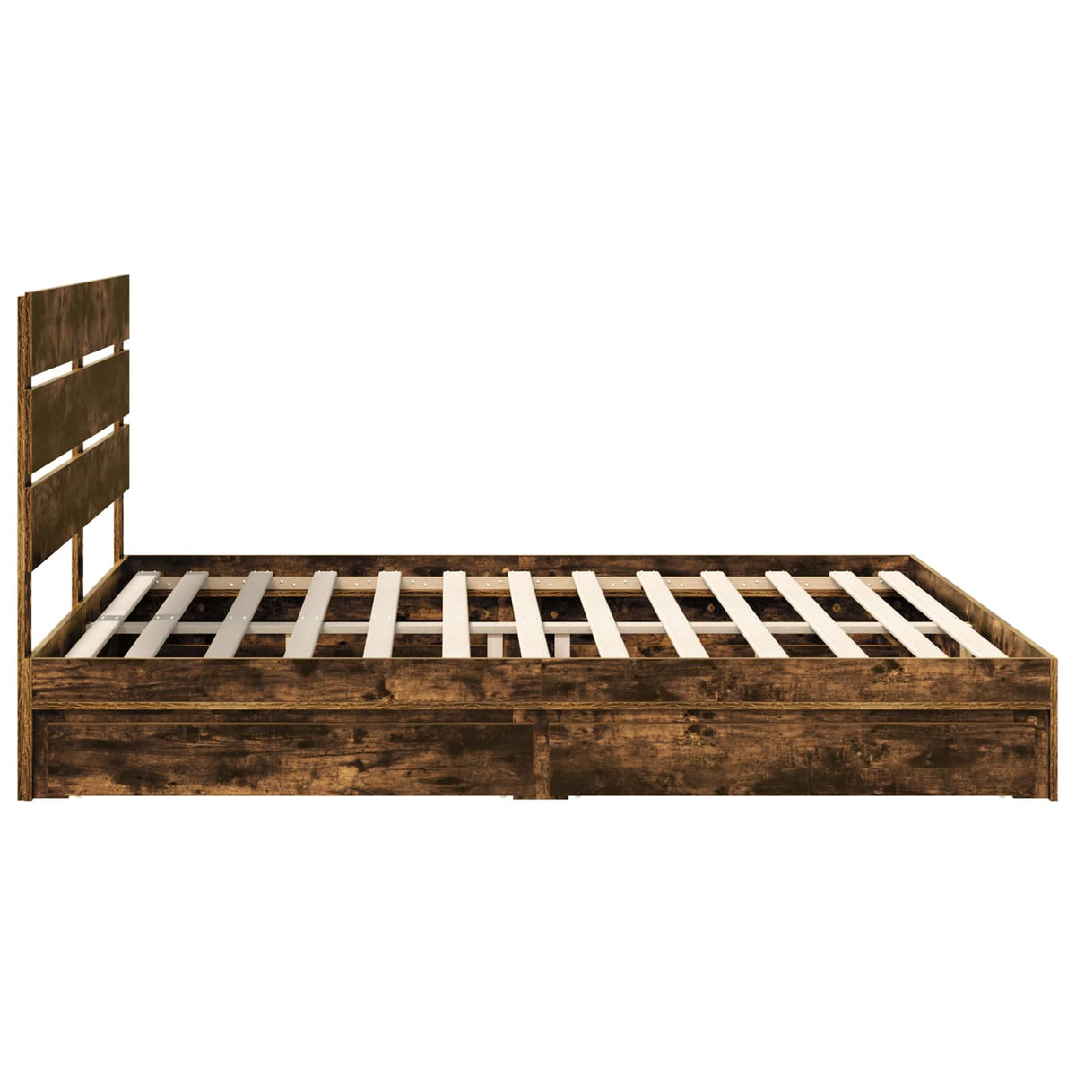 Lit de Rangement Chêne fumé 180 x 200 cm Bois d'ingénierie