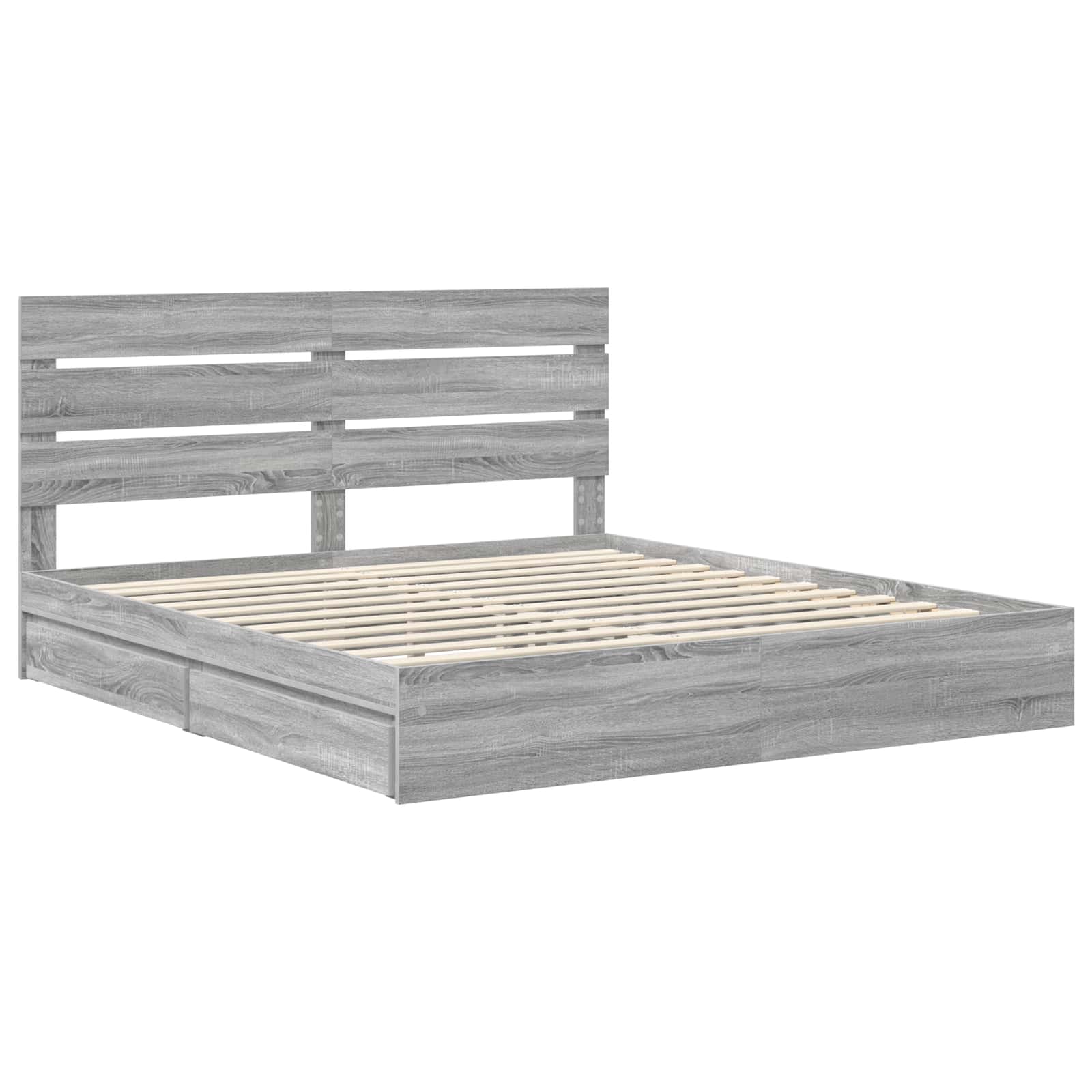 Lit de Rangement Gris Sonoma 180 x 200 cm Bois d'ingénierie - XIOS