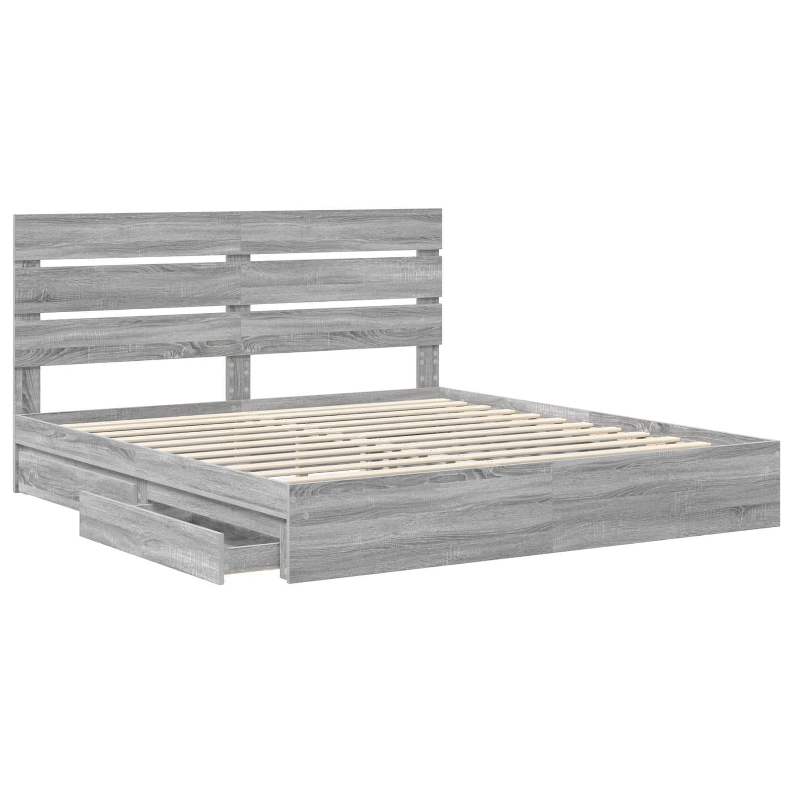 Lit de Rangement Gris Sonoma 180 x 200 cm Bois d'ingénierie - XIOS