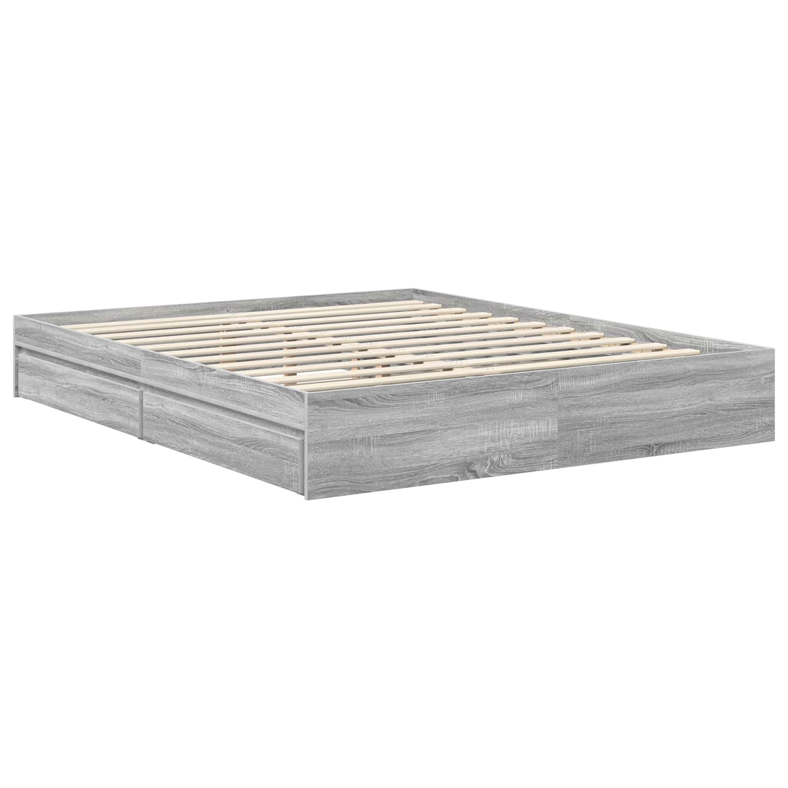 Lit de Rangement Gris Sonoma 160 x 200 cm Bois d'ingénierie - XIOS