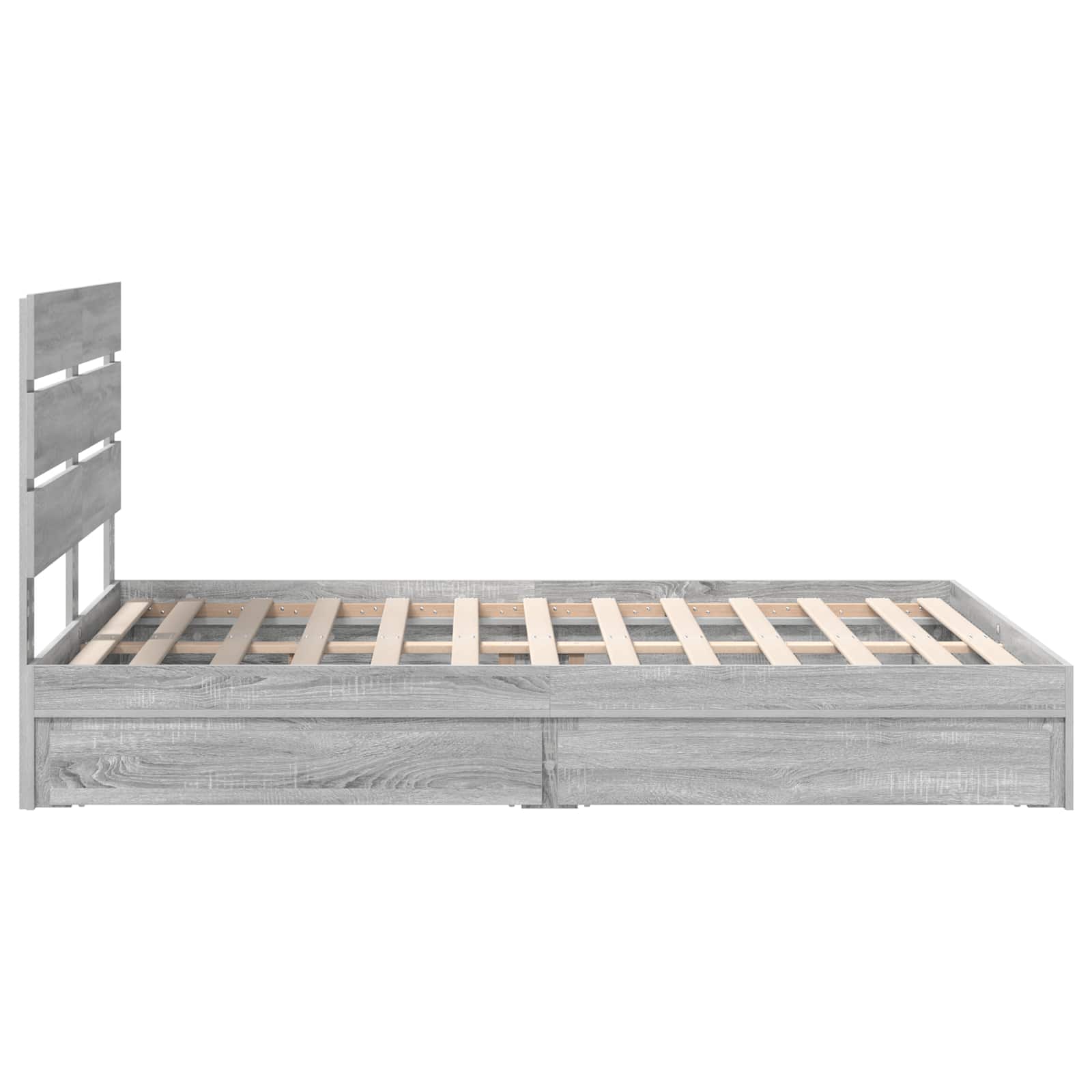 Lit de Rangement Gris Sonoma 160 x 200 cm Bois d'ingénierie - XIOS