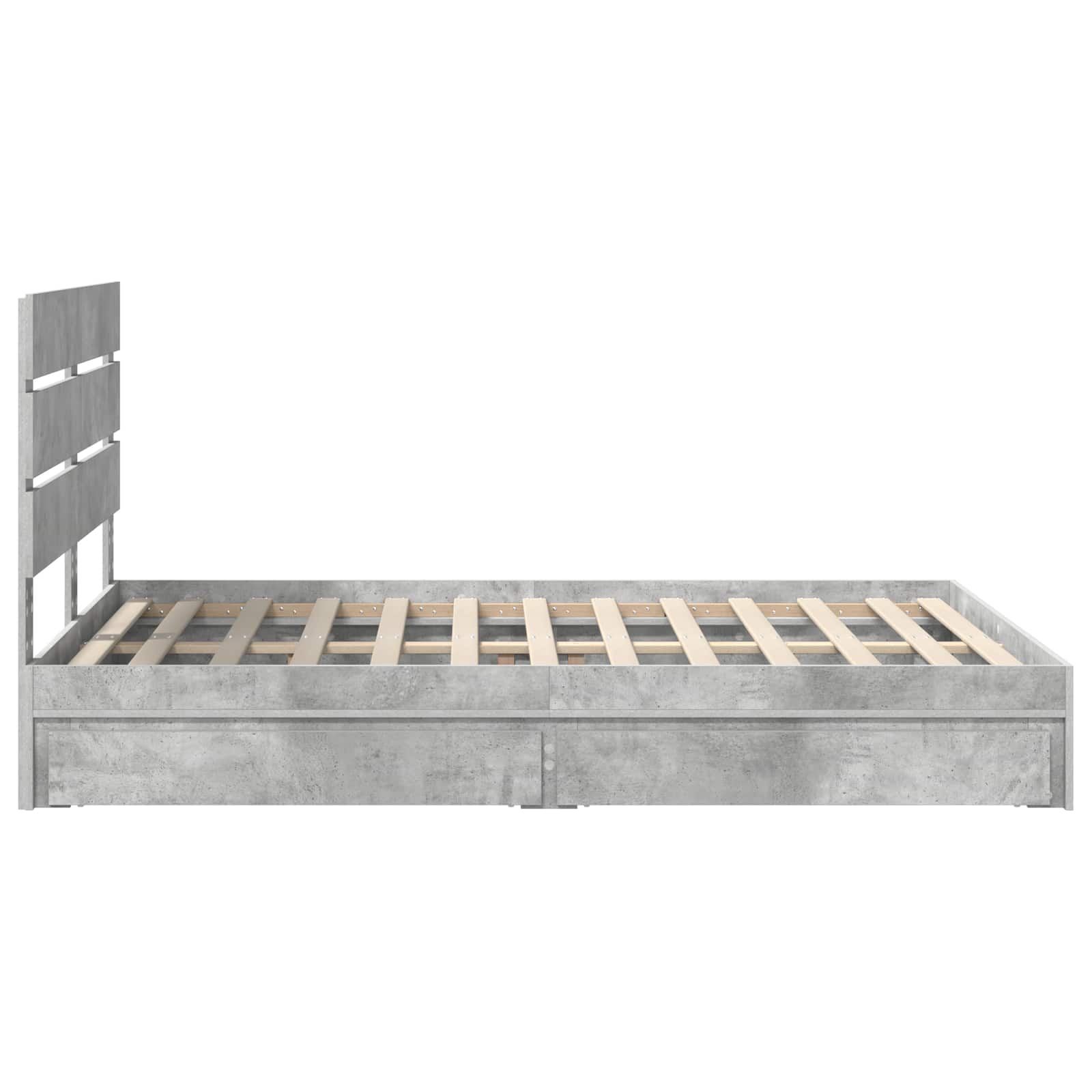 Lit de Rangement Gris béton 150 x 200 cm Bois d'ingénierie - XIOS