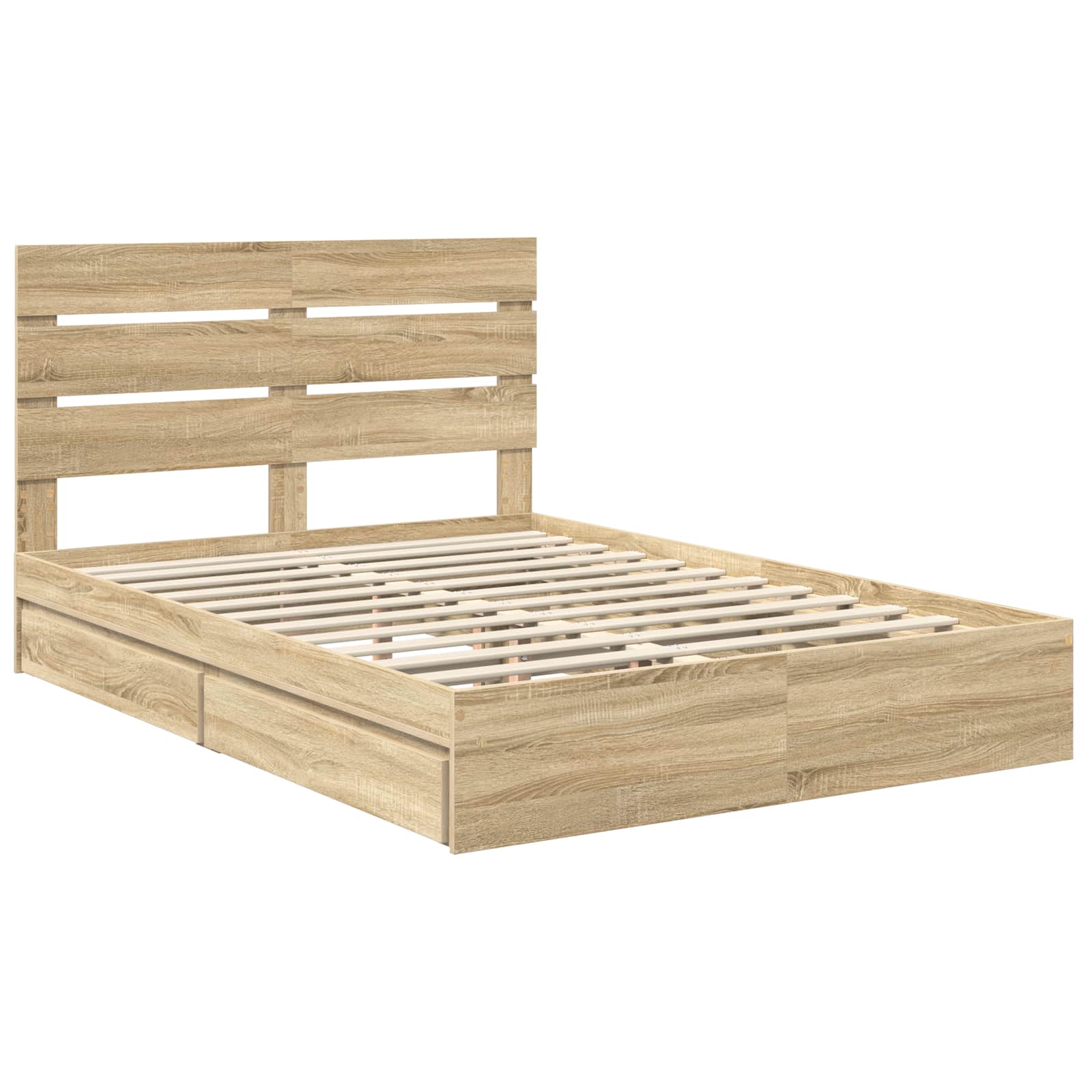 Lit de Rangement Chêne Sonoma 140 x 200 cm Bois d'ingénierie - XIOS
